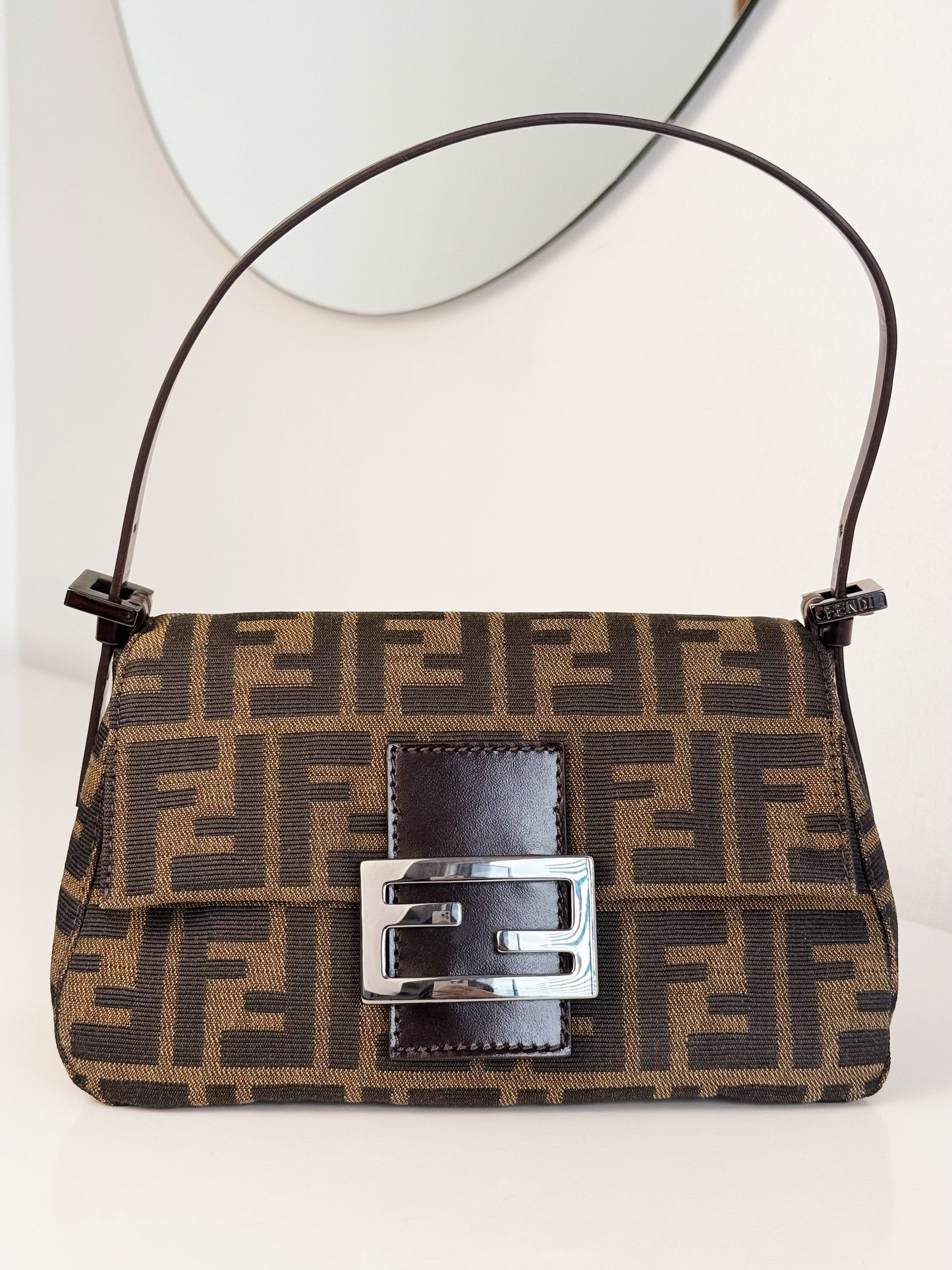 Fendi Vintage Mini Zucca Mamma Baguette Shoulder Bag
