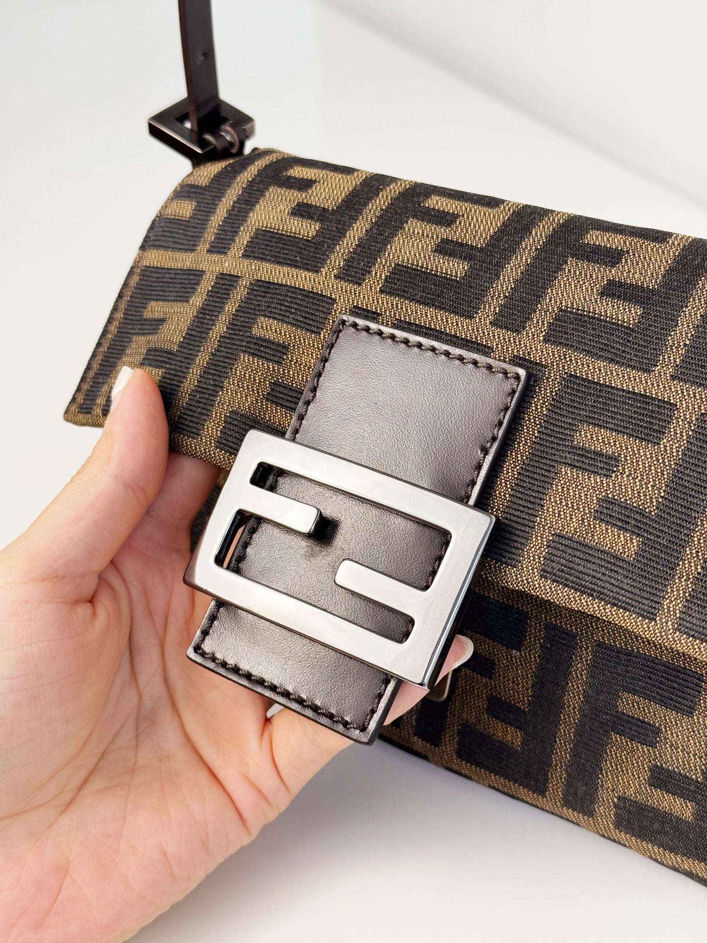 Fendi Vintage Mini Zucca Mamma Baguette Shoulder Bag