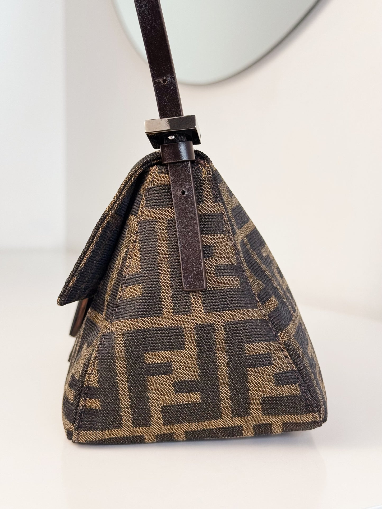 Fendi Vintage Mini Zucca Mamma Baguette Shoulder Bag