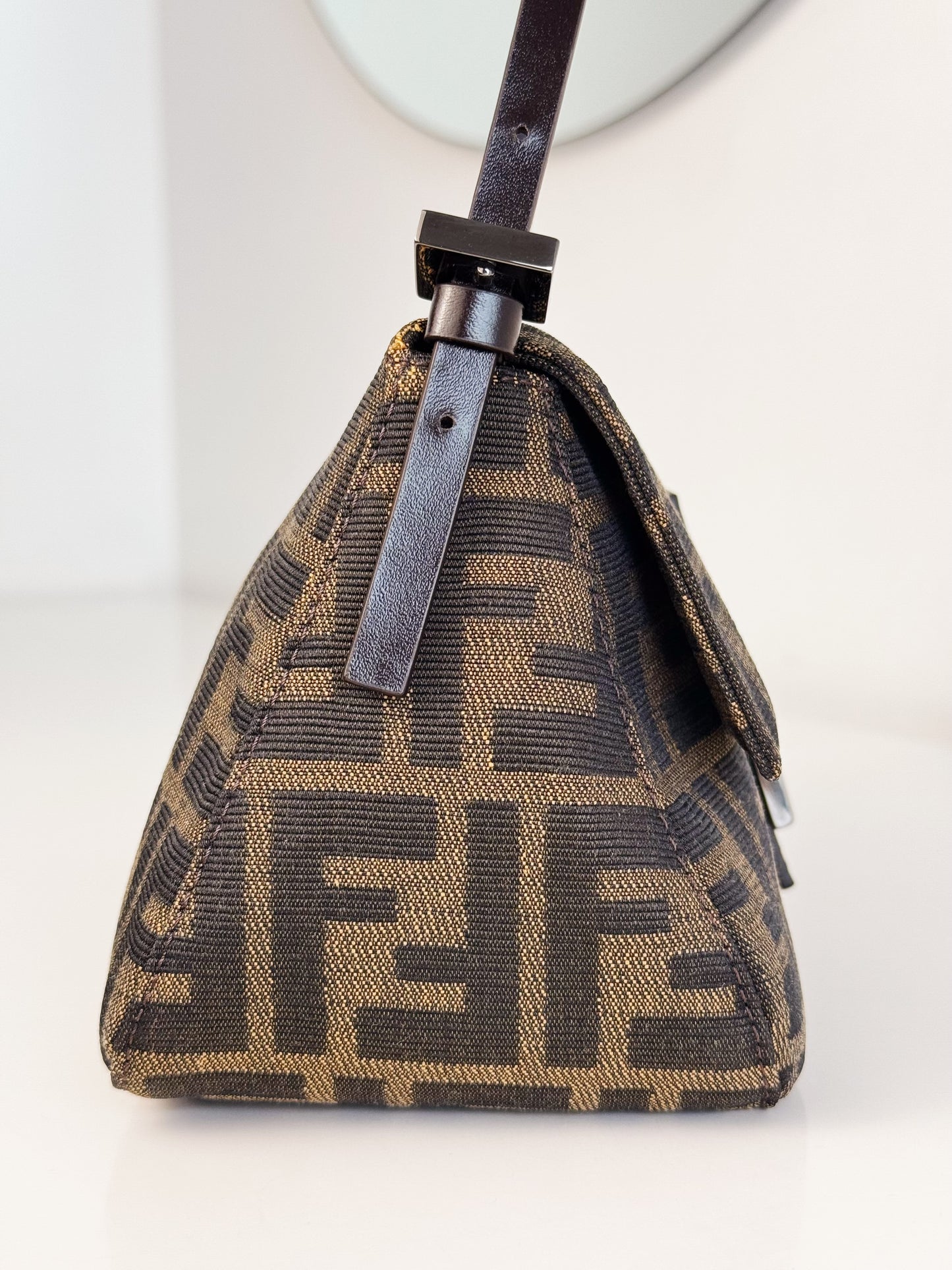 Fendi Vintage Mini Zucca Mamma Baguette Shoulder Bag