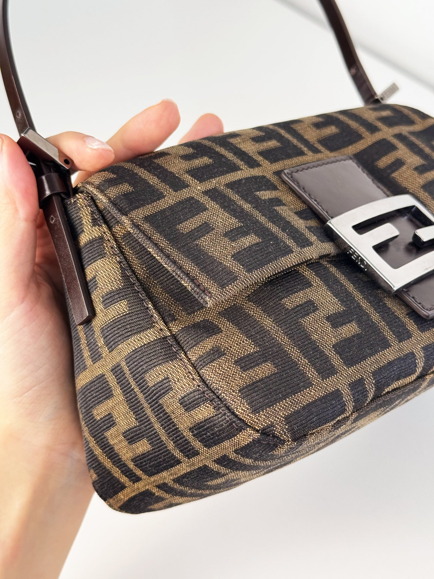 Fendi Vintage Mini Zucca Mamma Baguette Shoulder Bag