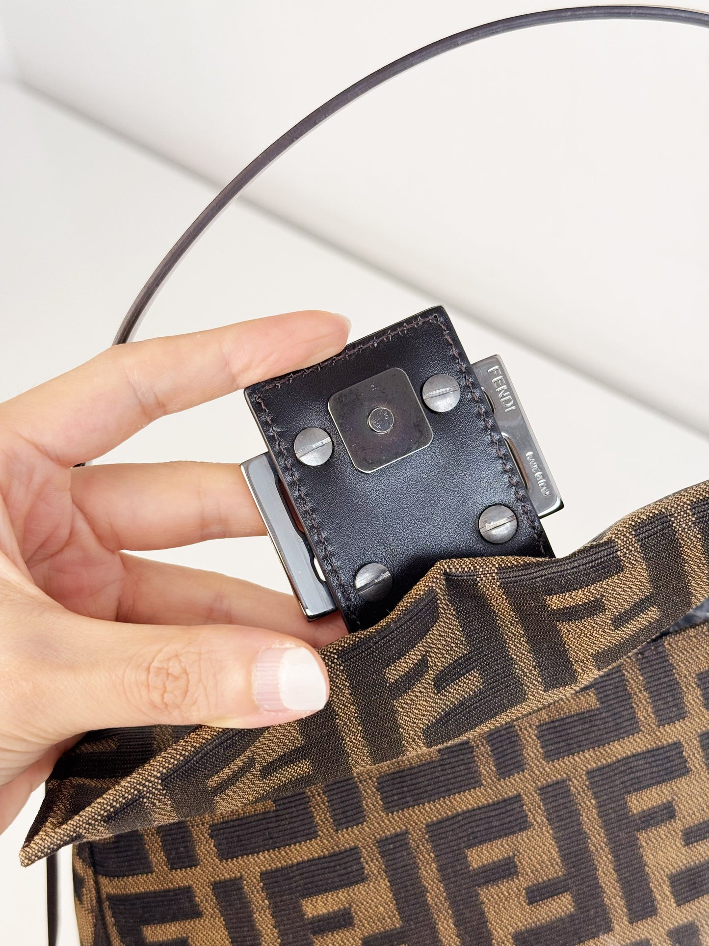 Fendi Vintage Mini Zucca Mamma Baguette Shoulder Bag