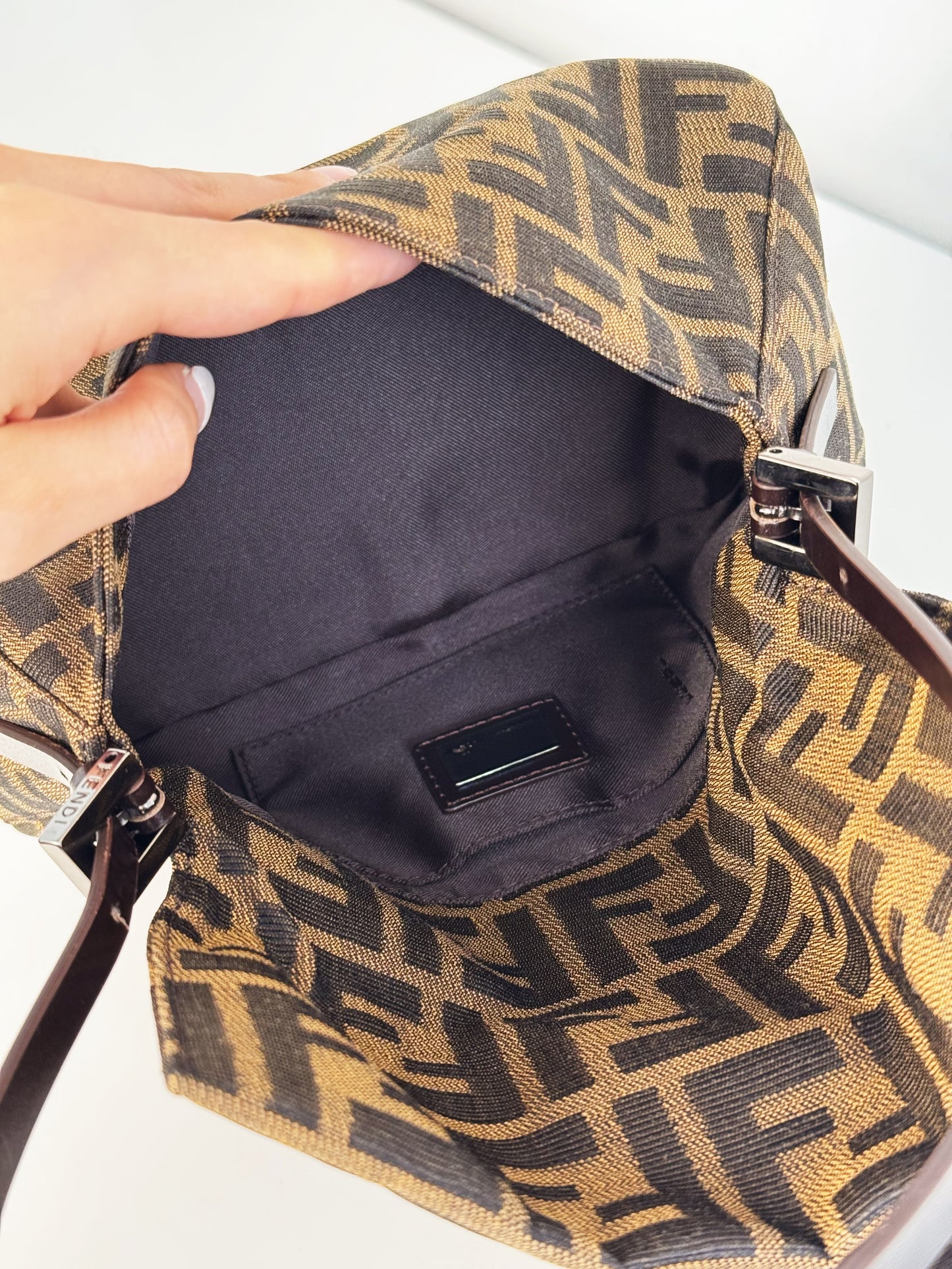 Fendi Vintage Mini Zucca Mamma Baguette Shoulder Bag