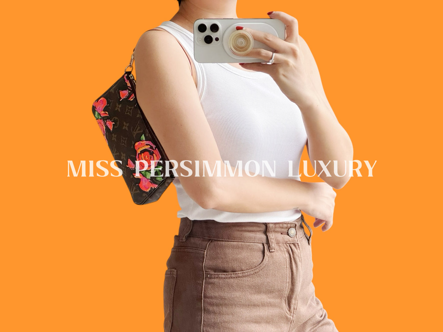 Louis Vuitton Vintage Limited Edition Rose Pochette Accessoires Shoulder Crossbody Bag