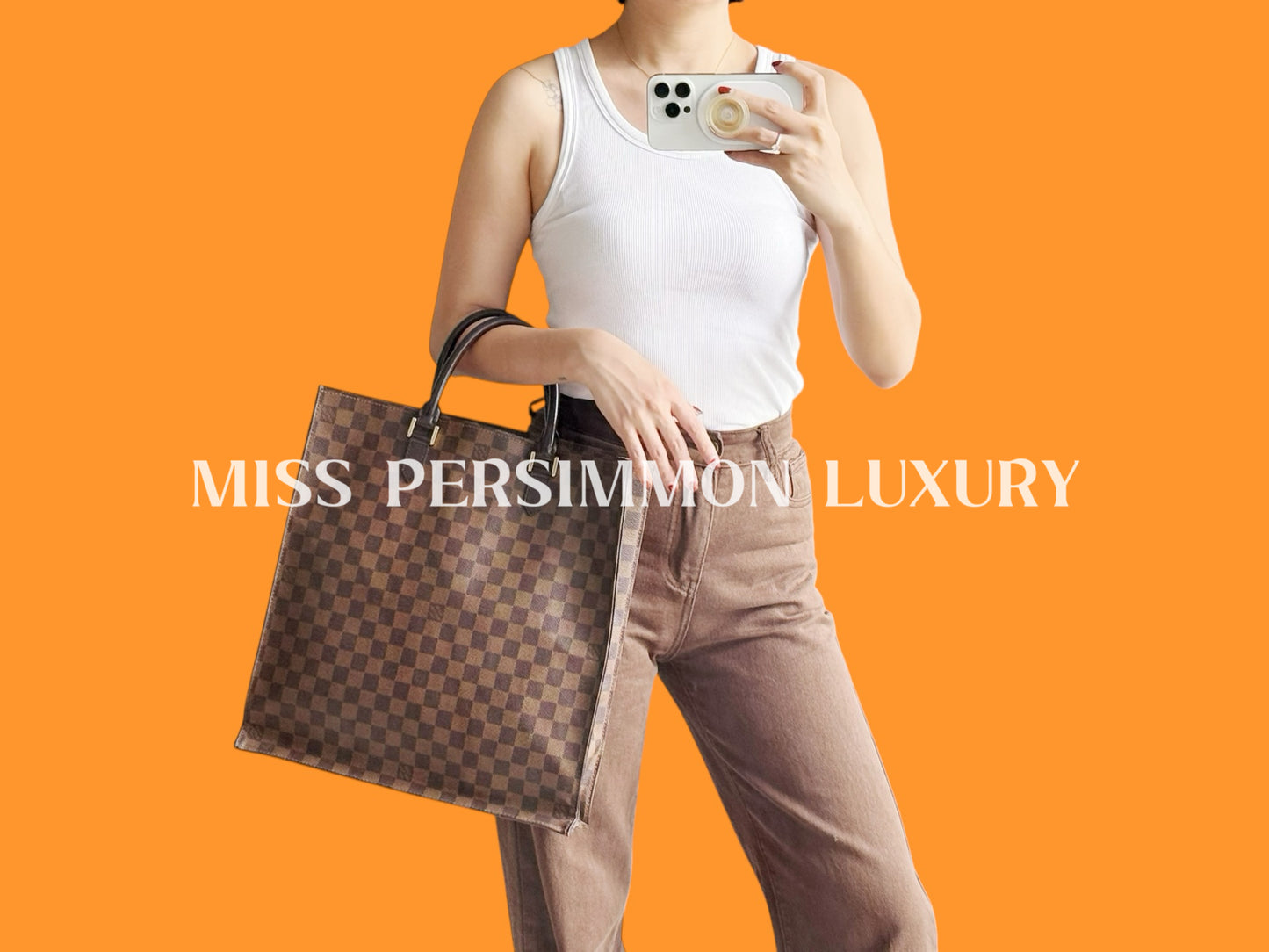 Louis Vuitton Vintage Damier Sac Plat Tote Handbag Shoulder Crossbody Bag