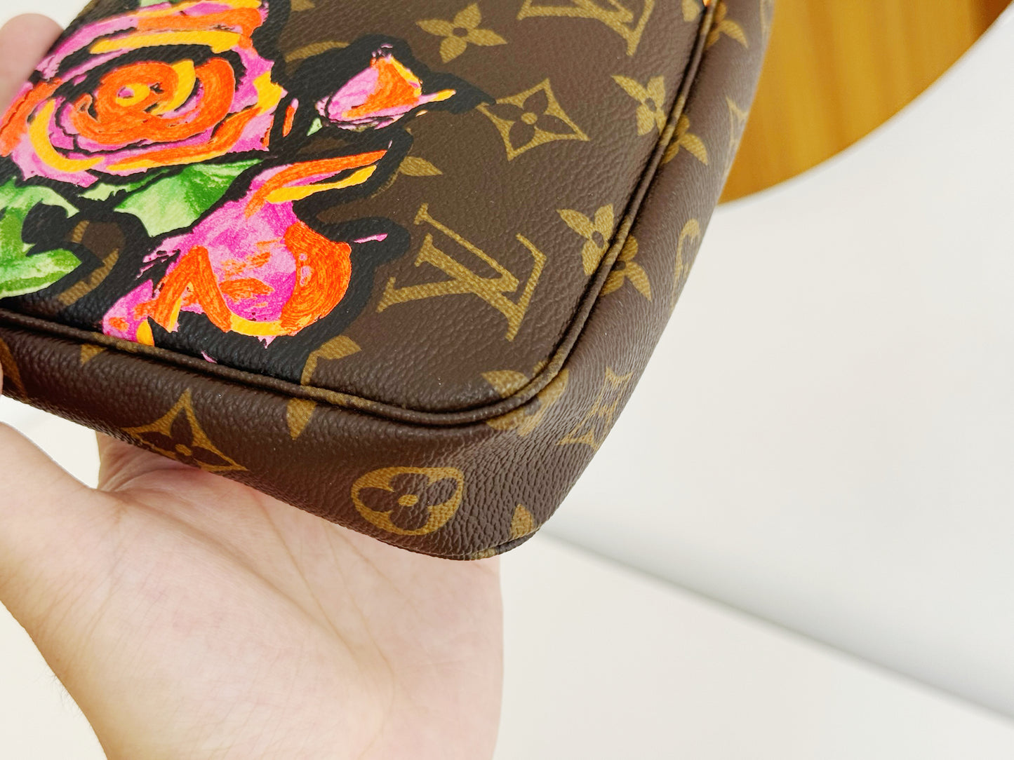 Louis Vuitton Vintage Limited Edition Rose Pochette Accessoires Shoulder Crossbody Bag