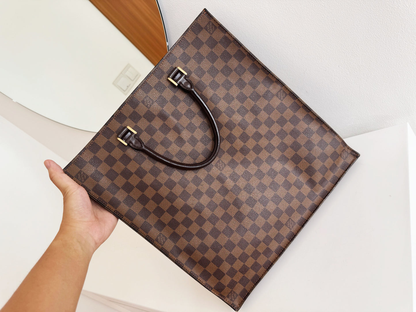 Louis Vuitton Vintage Damier Sac Plat Tote Handbag Shoulder Crossbody Bag