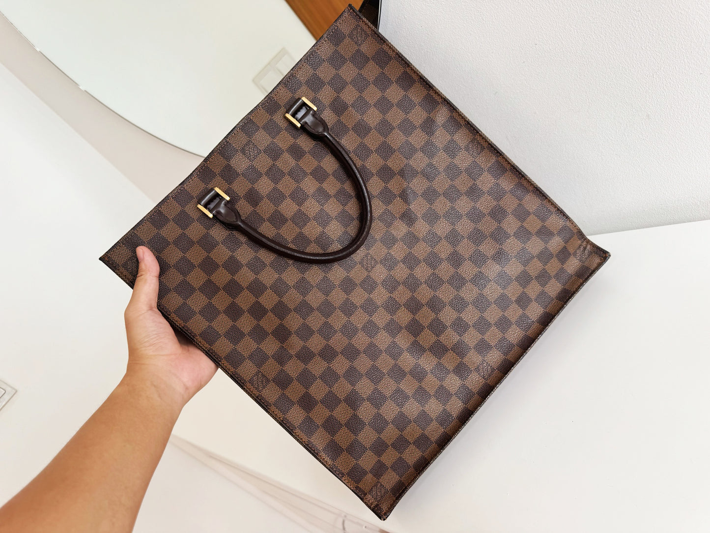 Louis Vuitton Vintage Damier Sac Plat Tote Handbag Shoulder Crossbody Bag