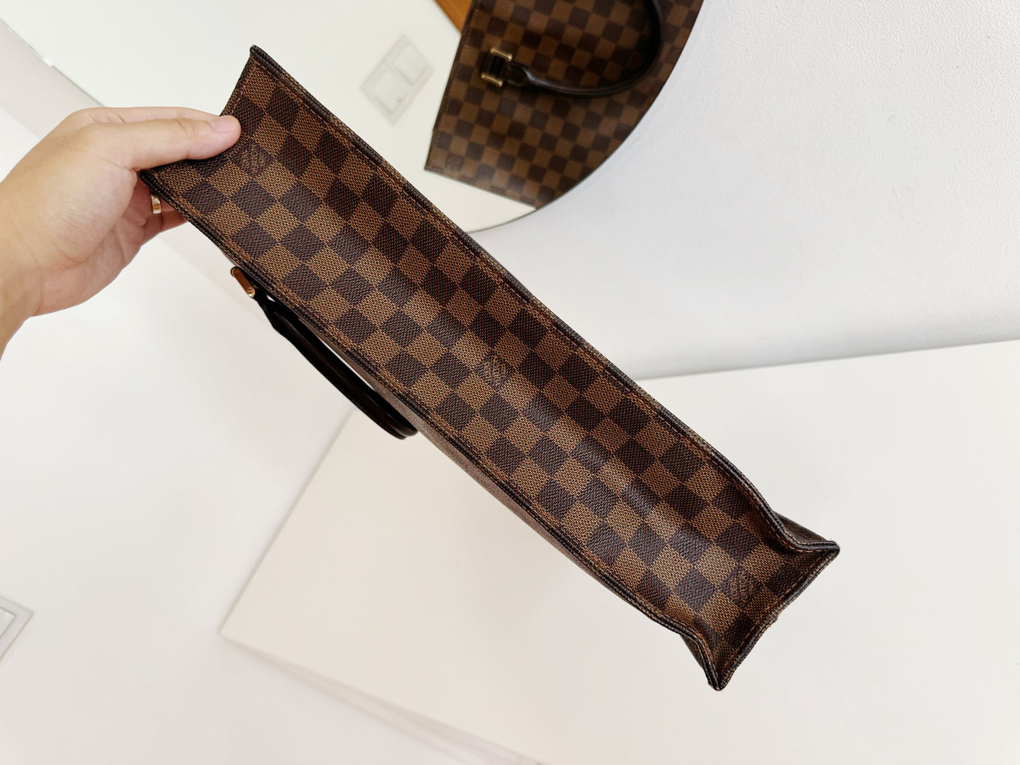 Louis Vuitton Vintage Damier Sac Plat Tote Handbag Shoulder Crossbody Bag