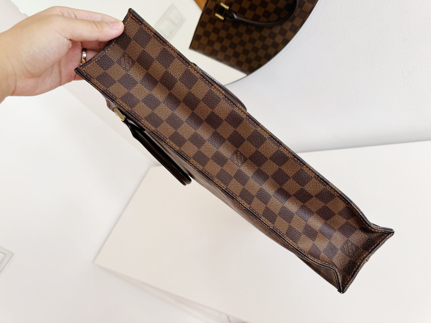 Louis Vuitton Vintage Damier Sac Plat Tote Handbag Shoulder Crossbody Bag