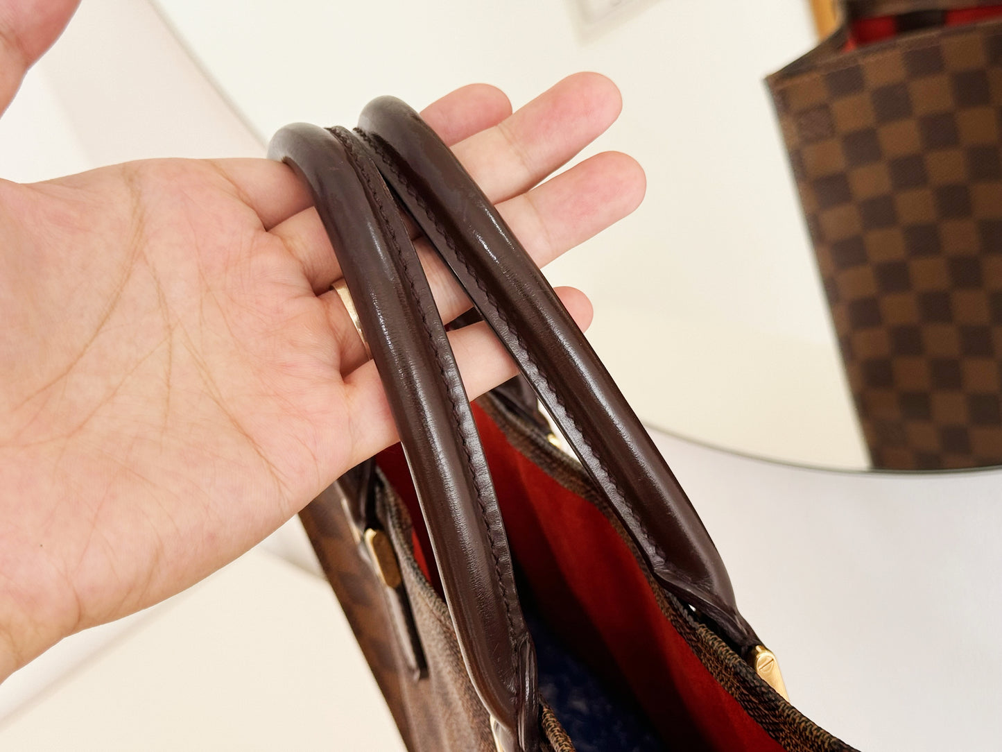 Louis Vuitton Vintage Damier Sac Plat Tote Handbag Shoulder Crossbody Bag
