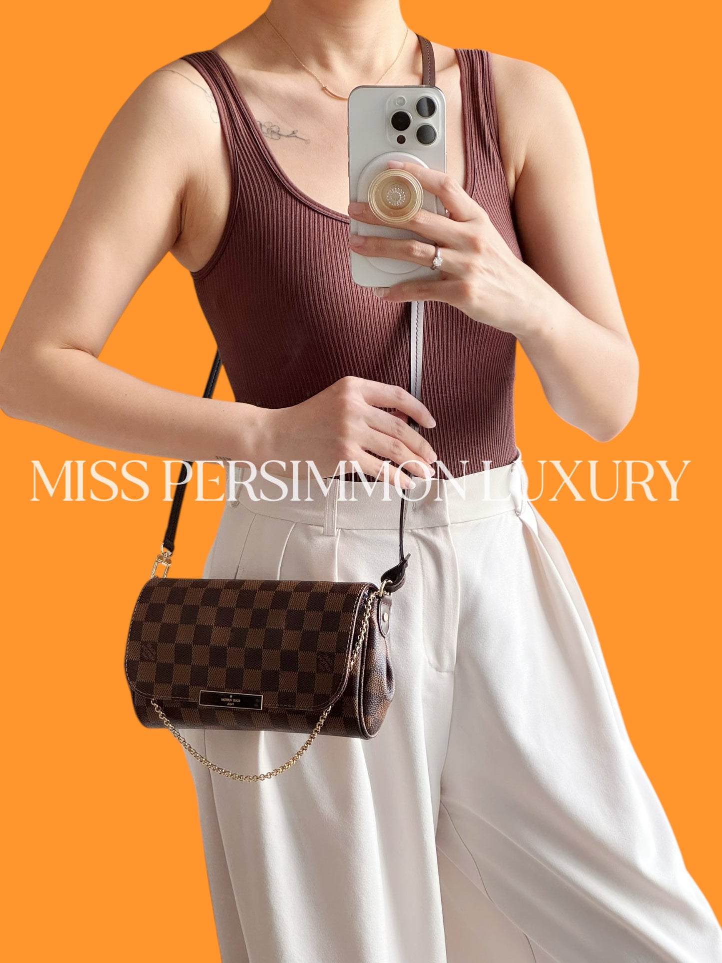 Louis Vuitton Vintage Damier Favorite PM Shoulder Crossbody Bag
