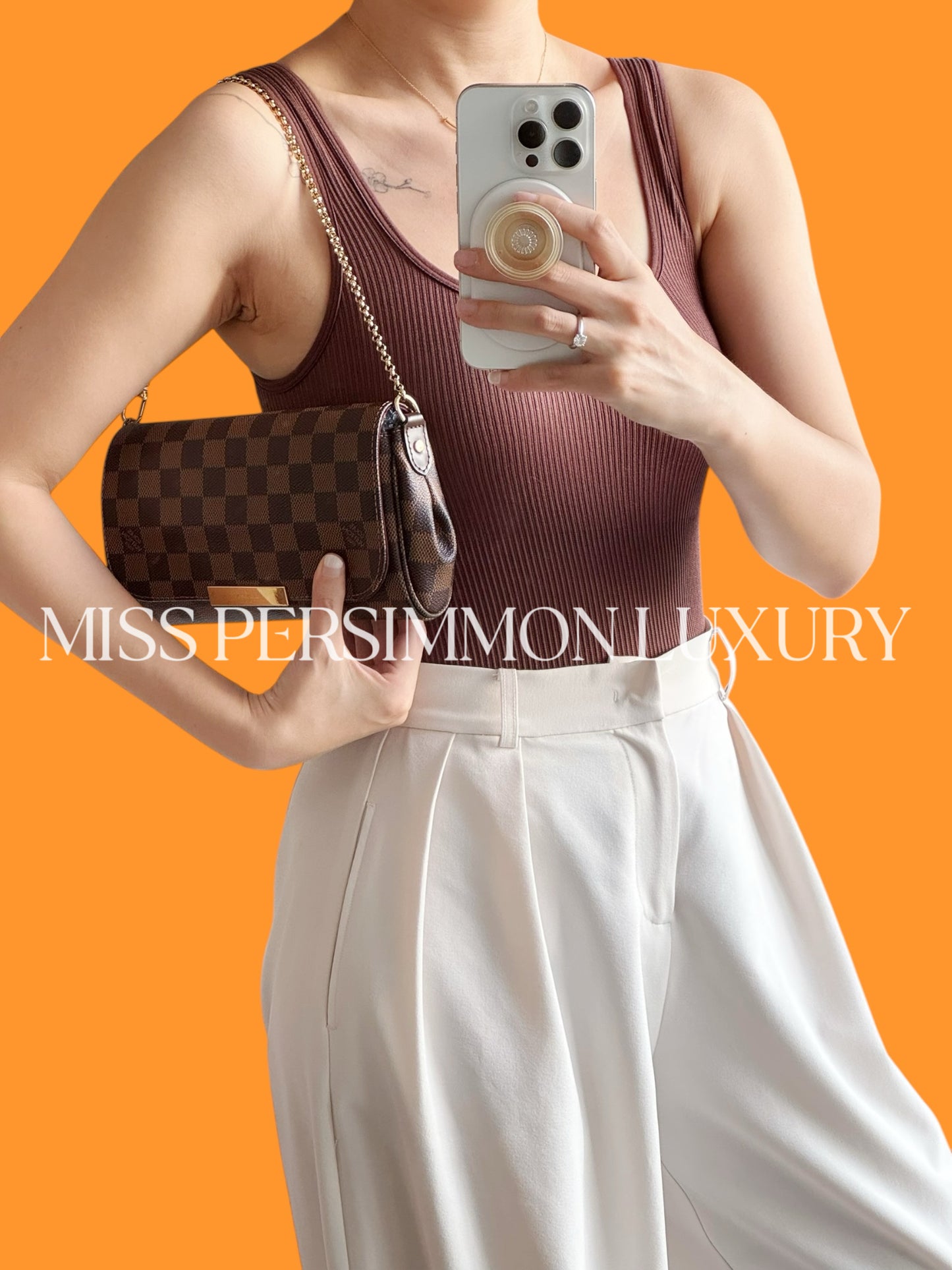 Louis Vuitton Vintage Damier Favorite PM Shoulder Crossbody Bag