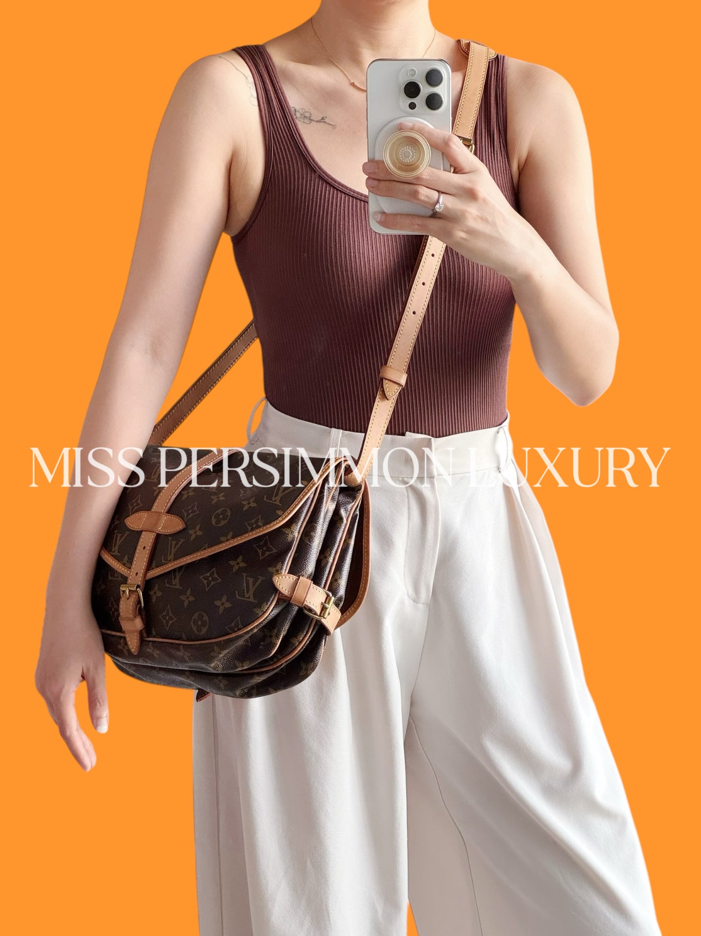 Louis Vuitton Vintage Saurmur 30 Shoulder Crossbody Bag
