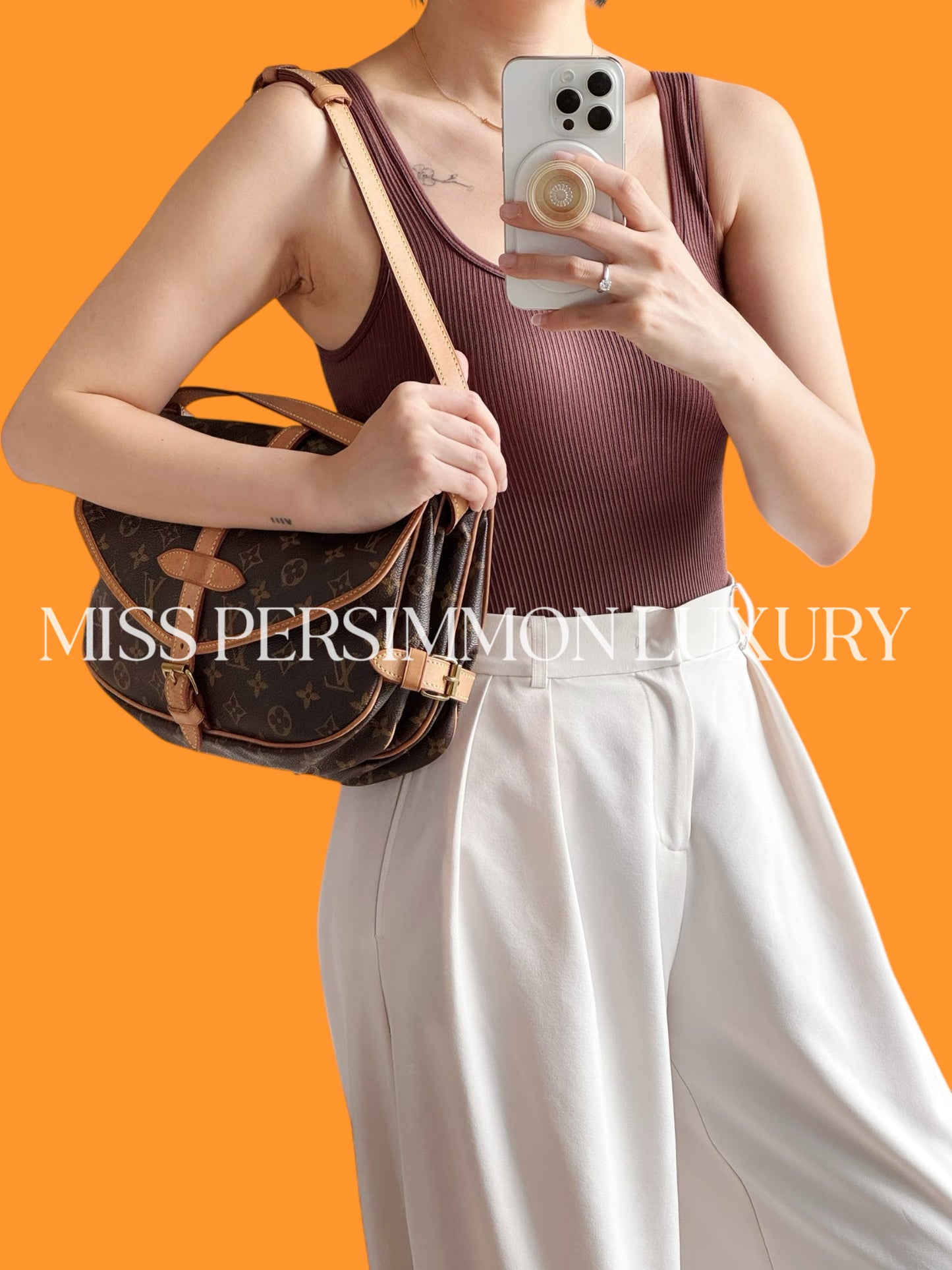Louis Vuitton Vintage Saurmur 30 Shoulder Crossbody Bag