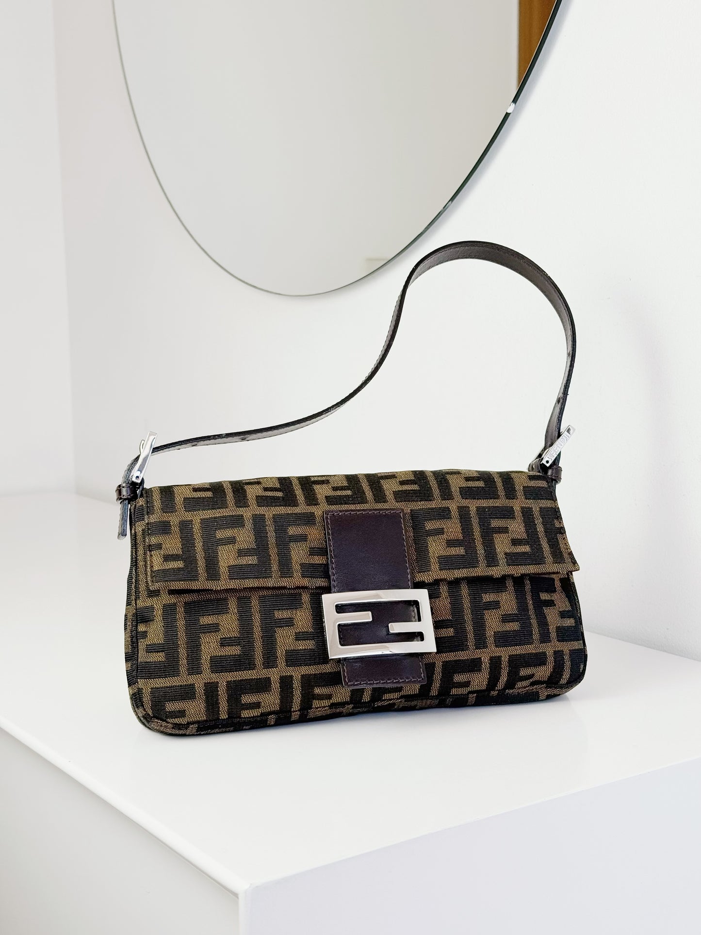 Fendi Vintage Zucca Baguette Shoulder Bag