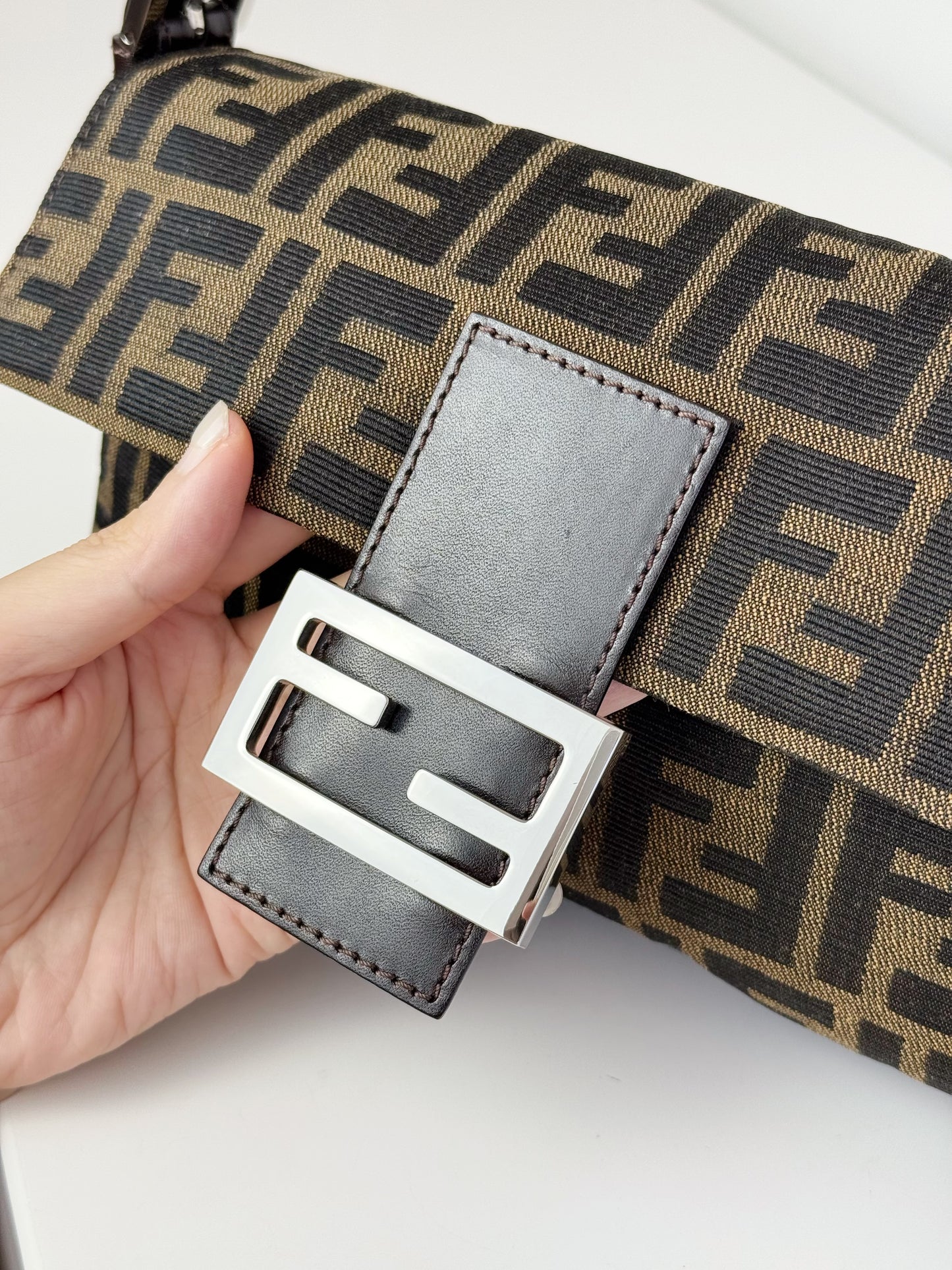 Fendi Vintage Zucca Baguette Shoulder Bag
