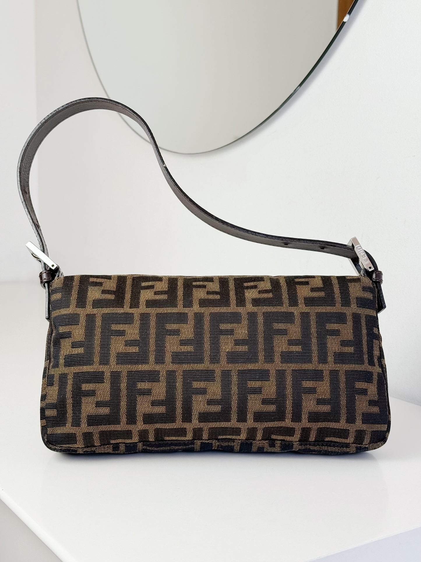 Fendi Vintage Zucca Baguette Shoulder Bag