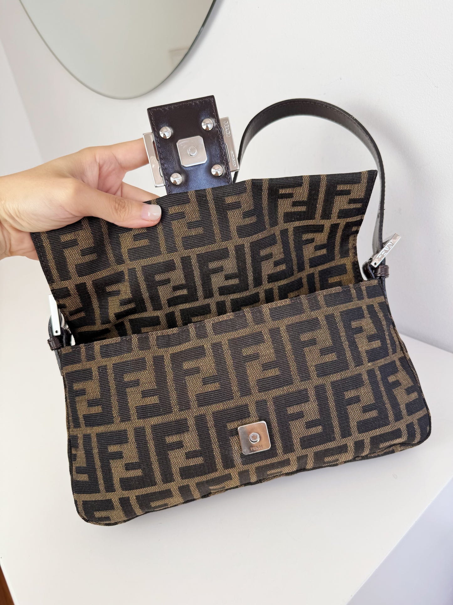 Fendi Vintage Zucca Baguette Shoulder Bag