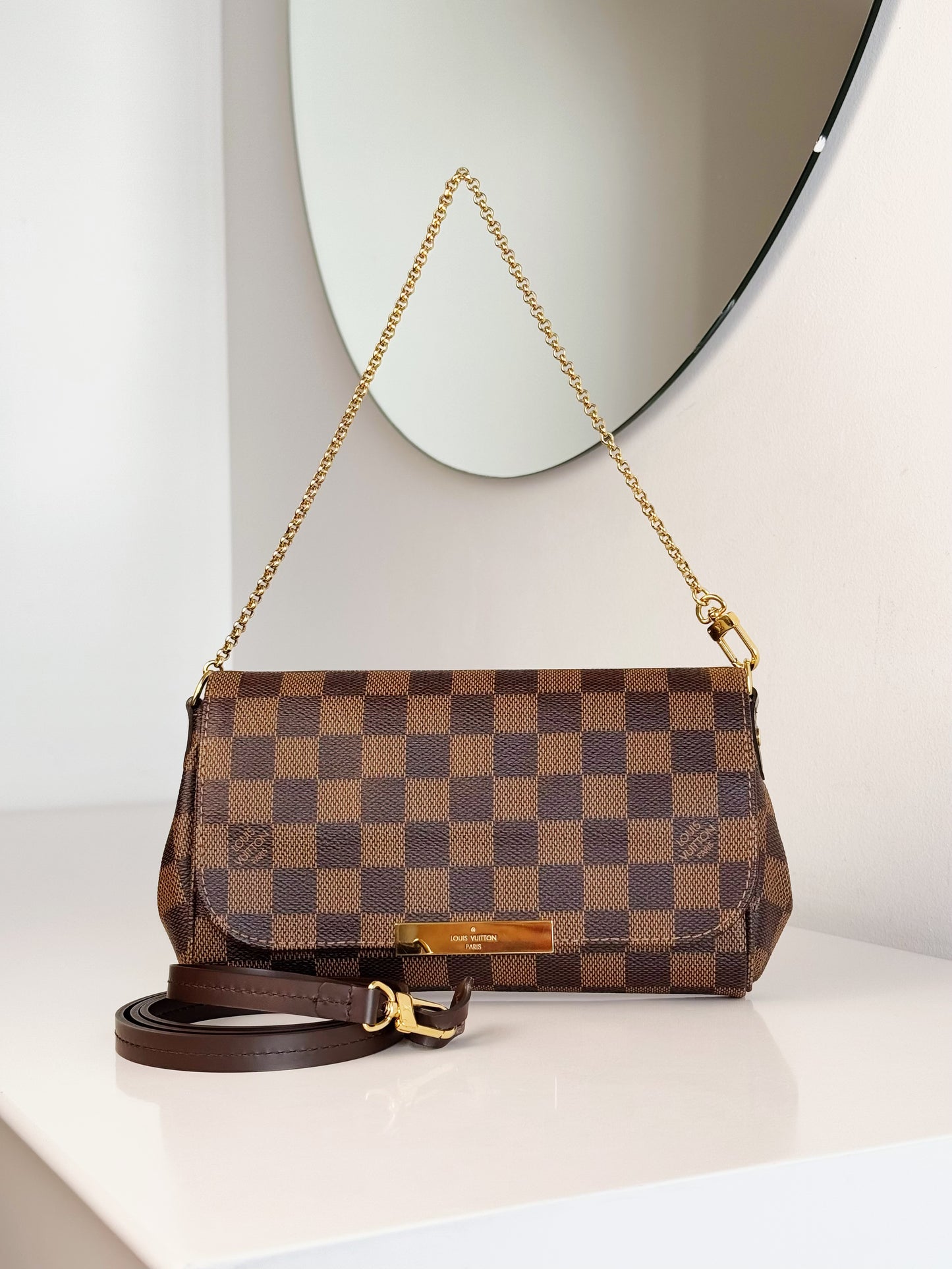 Louis Vuitton Vintage Damier Favorite PM Shoulder Crossbody Bag