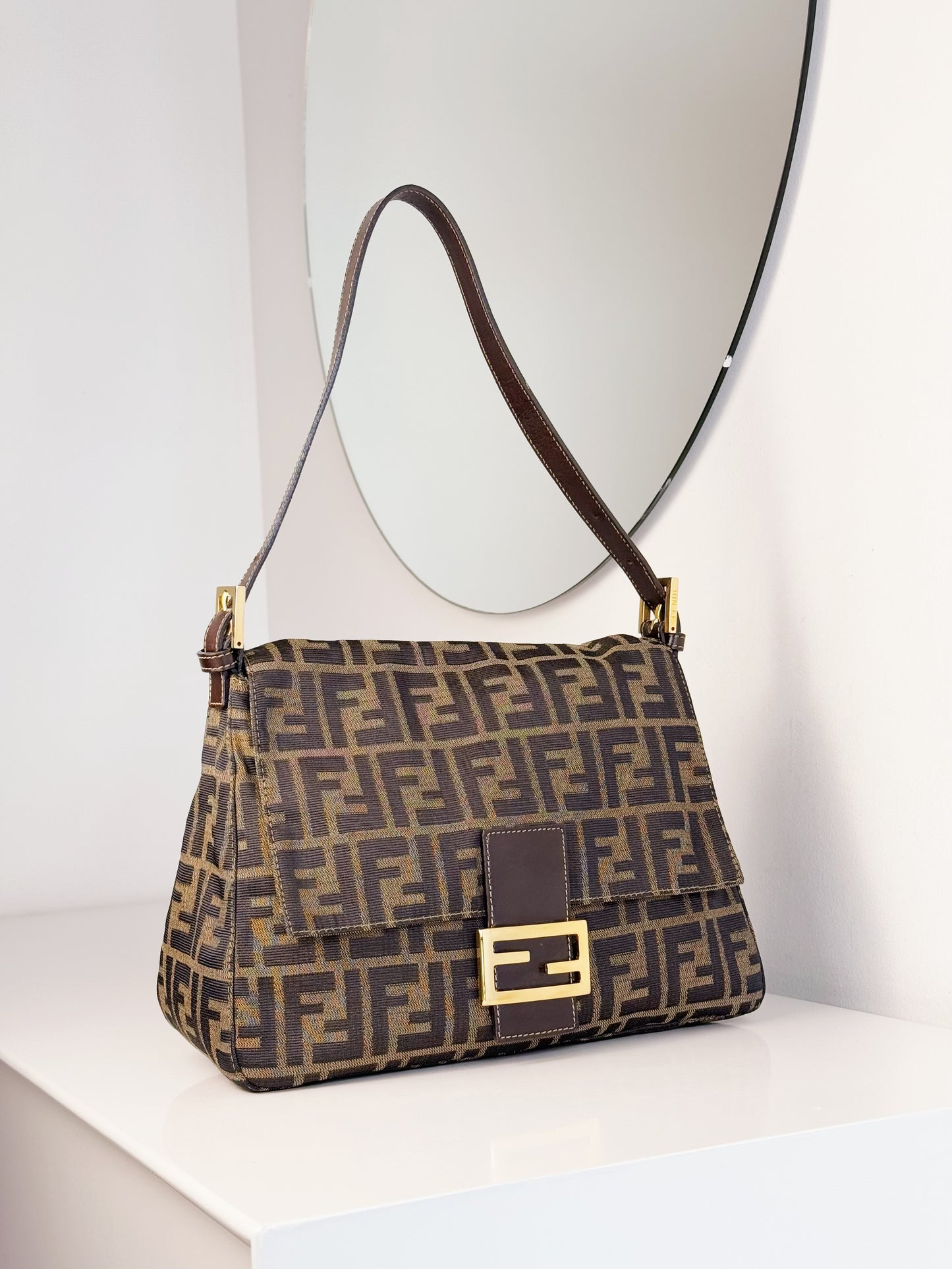 Fendi Vintage Zucca Mamma Baguette Shoulder Bag