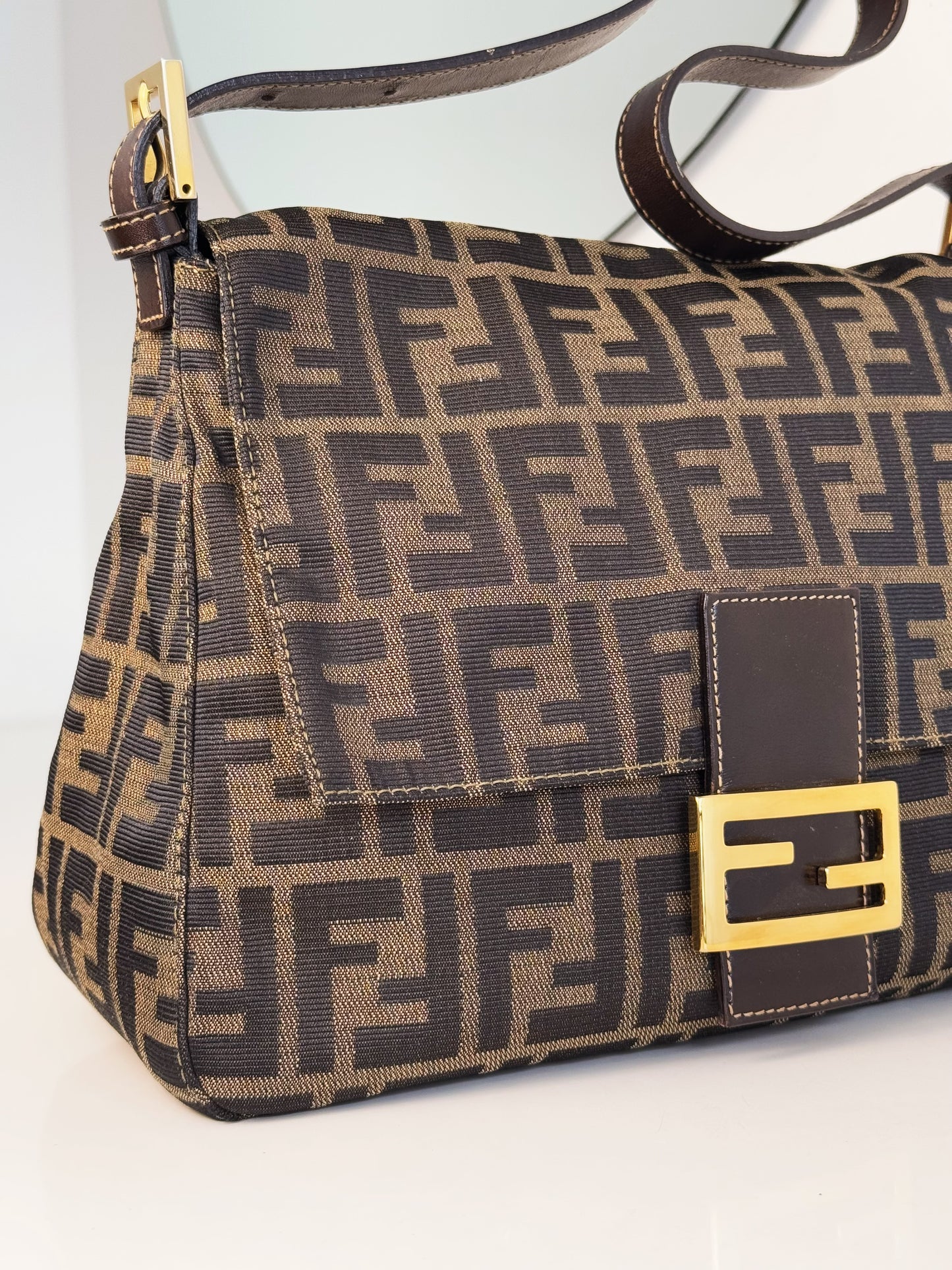 Fendi Vintage Zucca Mamma Baguette Shoulder Bag