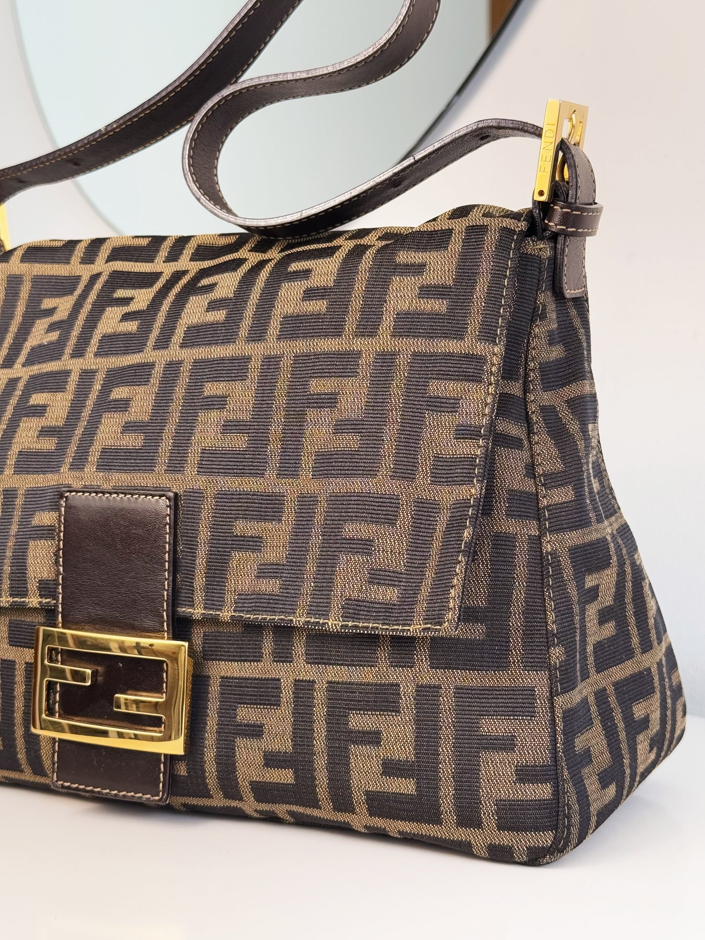 Fendi Vintage Zucca Mamma Baguette Shoulder Bag