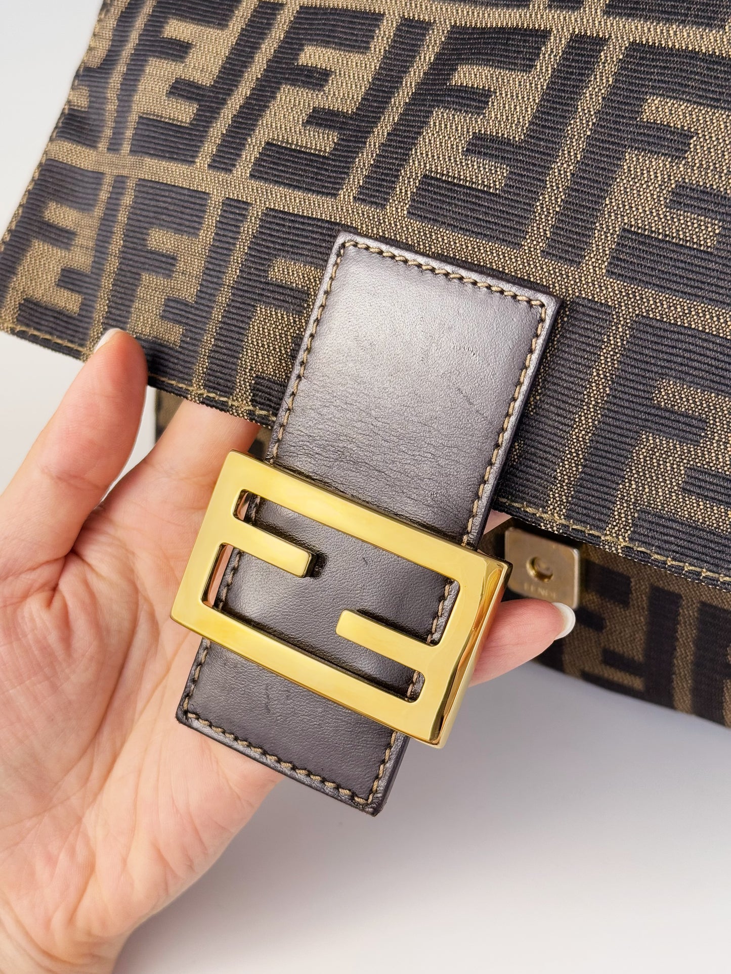 Fendi Vintage Zucca Mamma Baguette Shoulder Bag