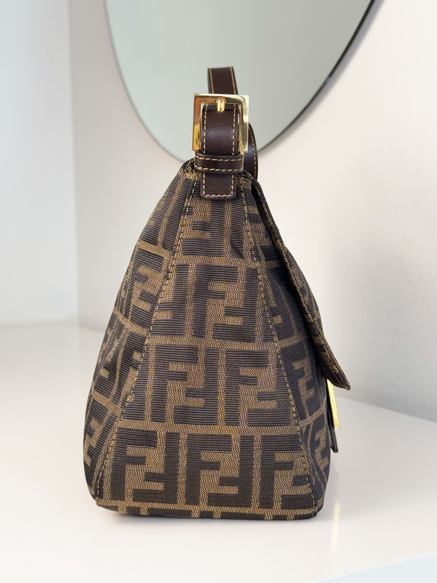 Fendi Vintage Zucca Mamma Baguette Shoulder Bag