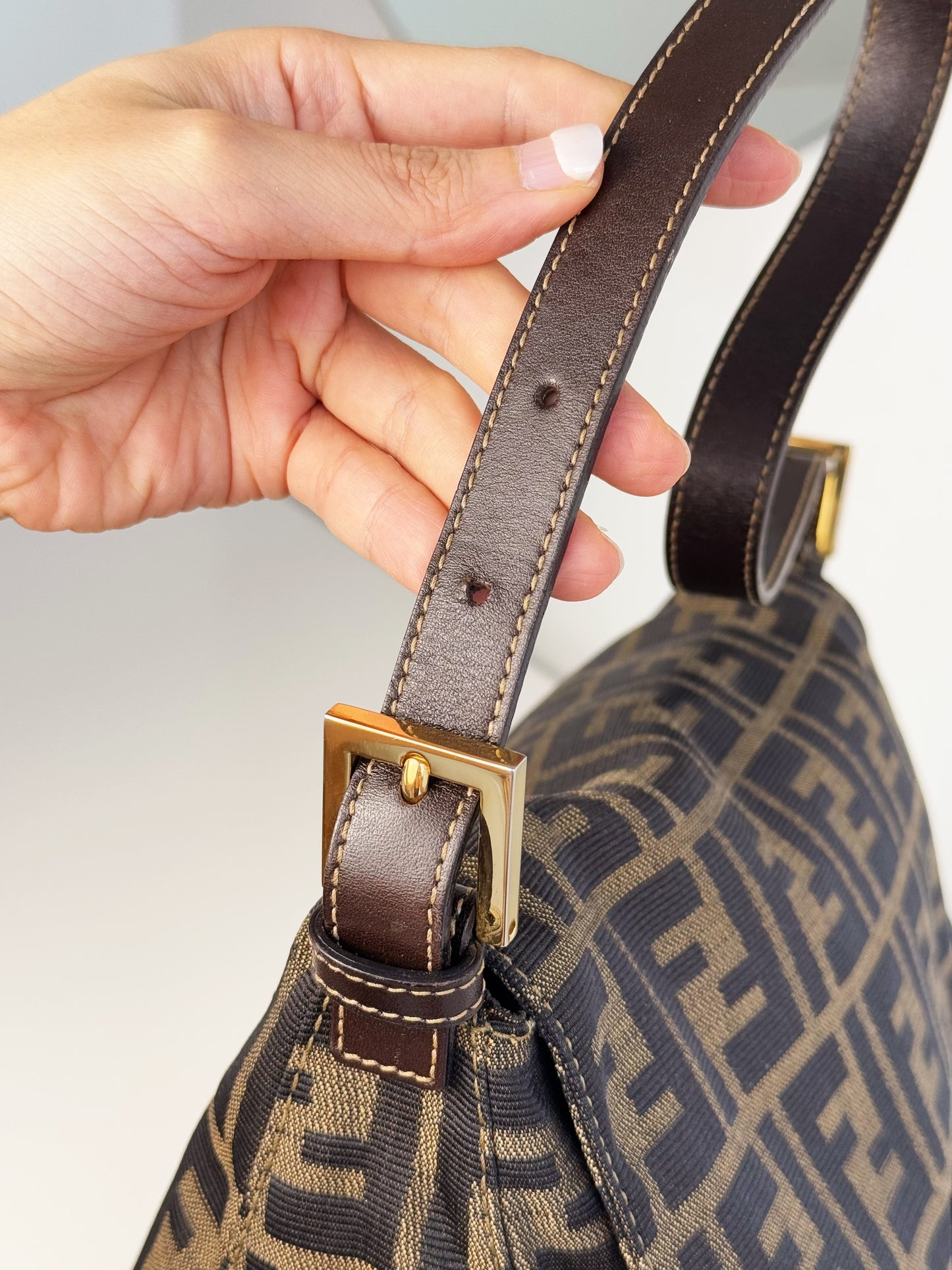 Fendi Vintage Zucca Mamma Baguette Shoulder Bag