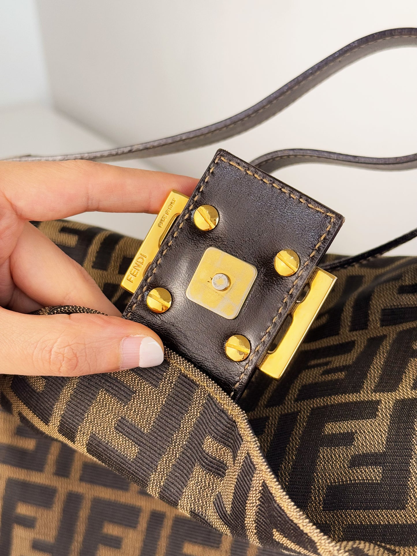 Fendi Vintage Zucca Mamma Baguette Shoulder Bag