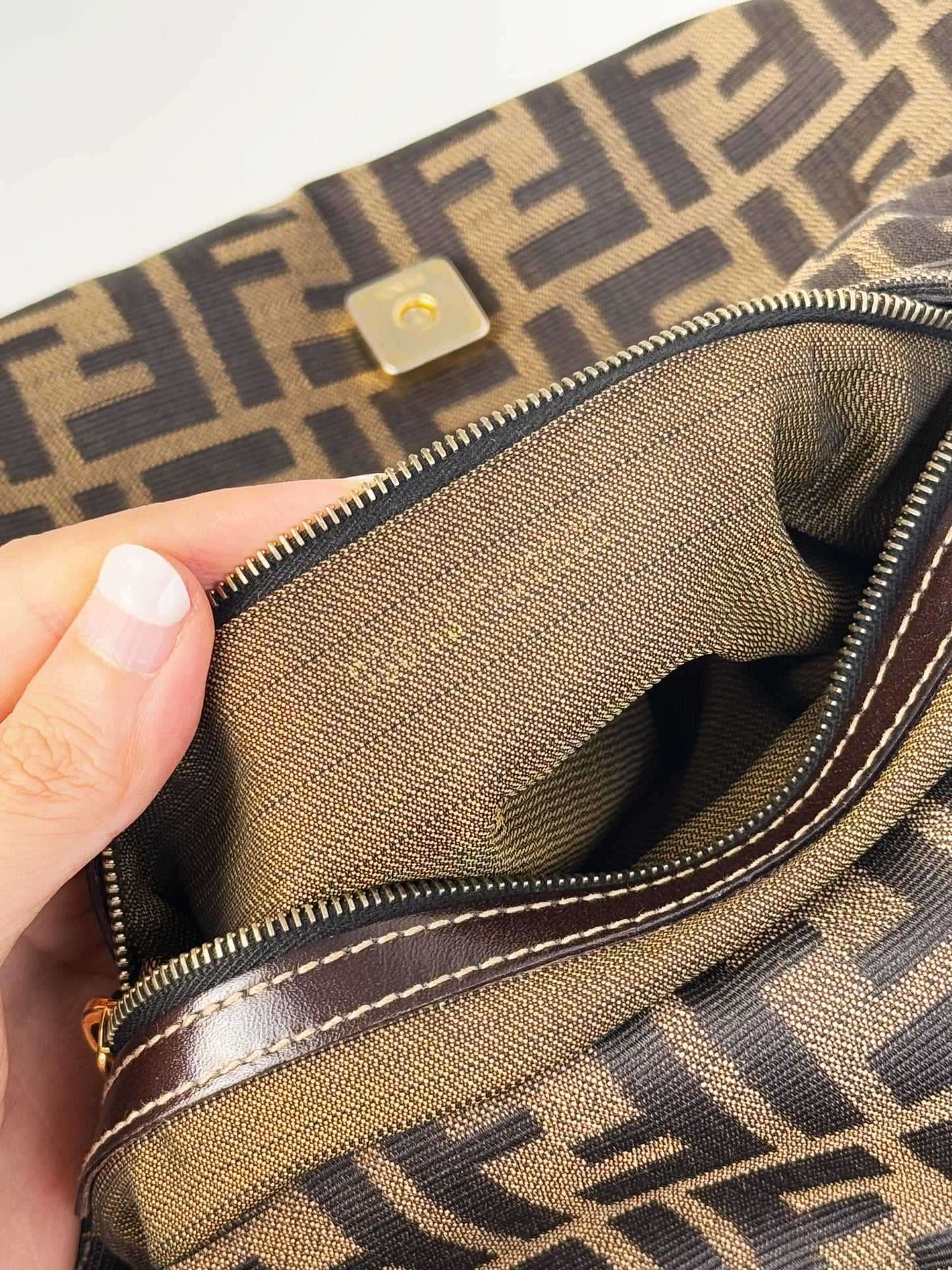 Fendi Vintage Zucca Mamma Baguette Shoulder Bag