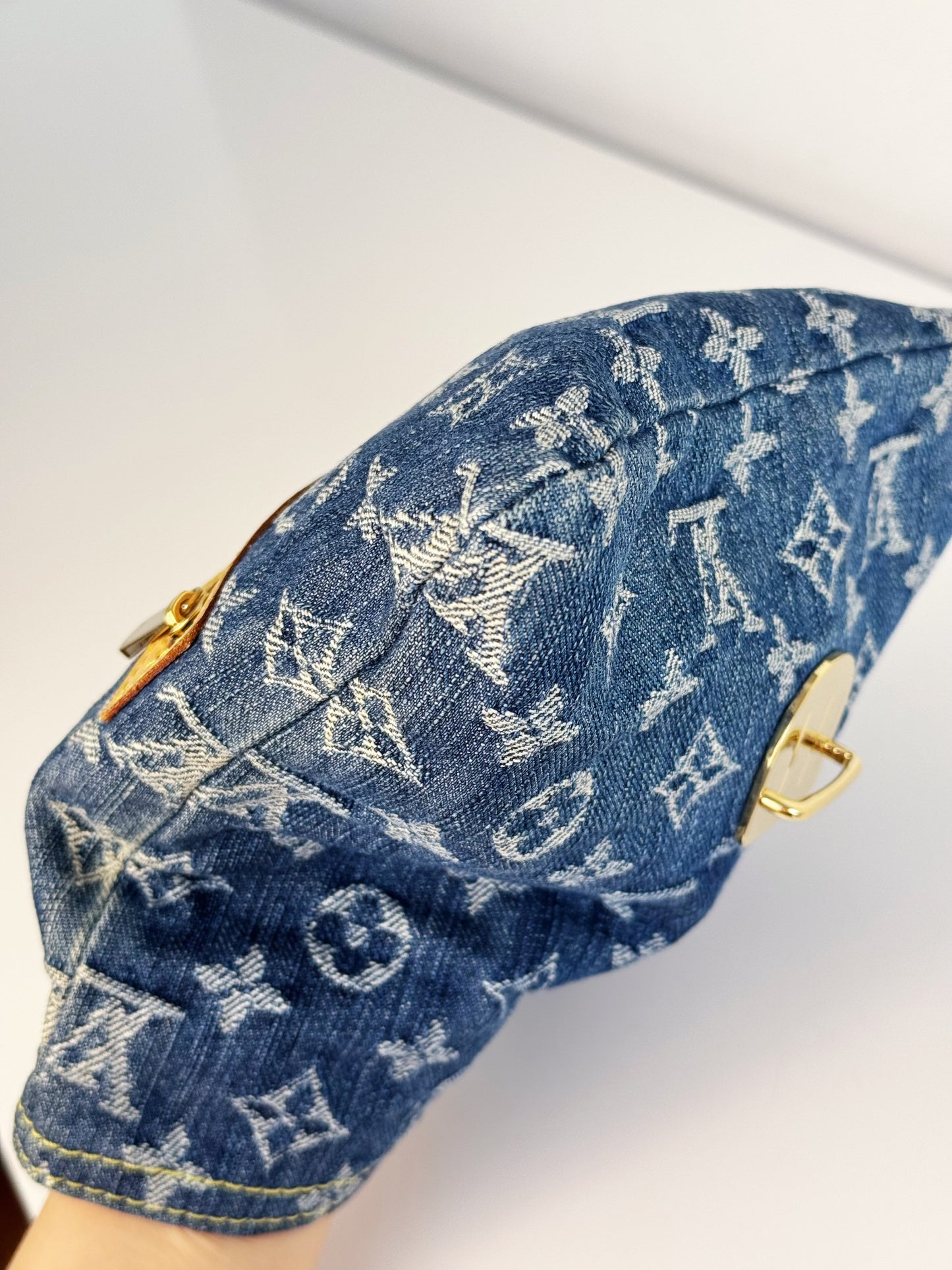 Louis Vuitton Vintage Denim Pochette Plat Clutch Handbag Crossbody Bag