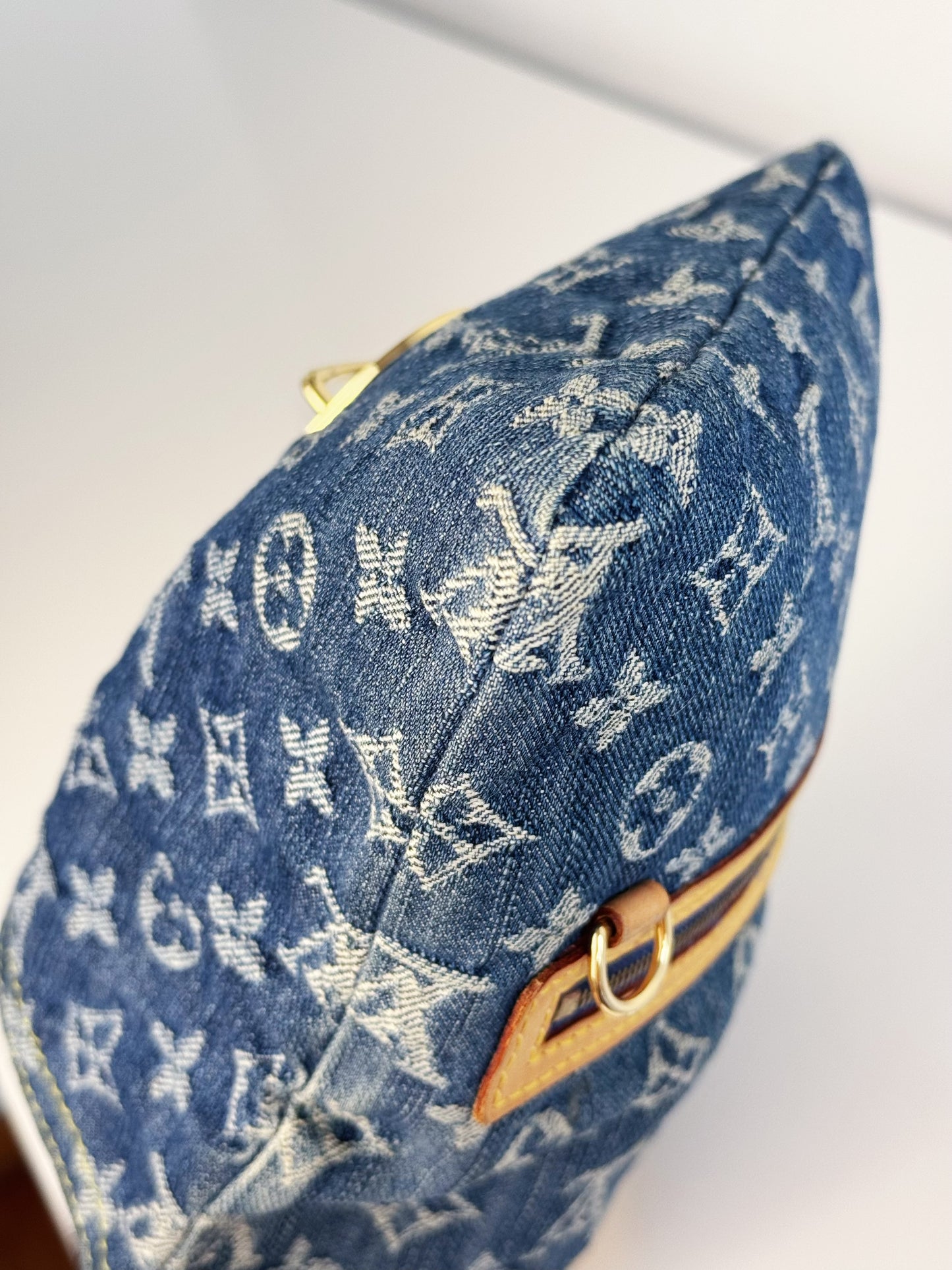 Louis Vuitton Vintage Denim Pochette Plat Clutch Handbag Crossbody Bag