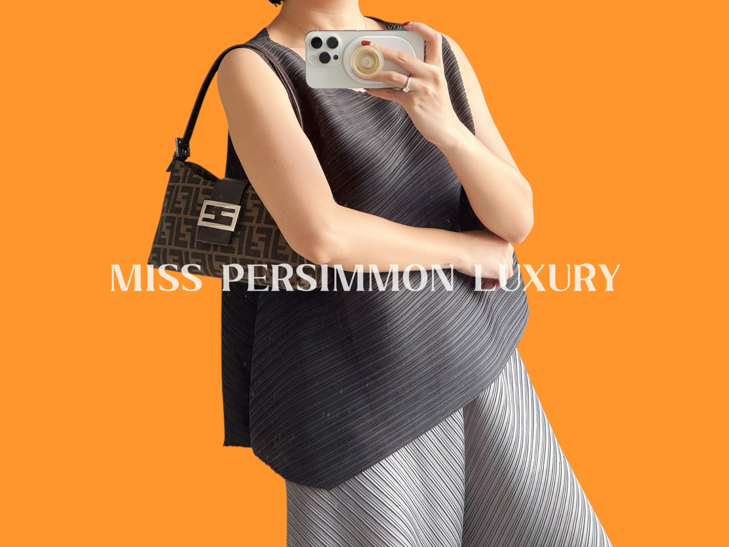 Fendi Vintage Zucca Mini Baguette Shoulder Bag