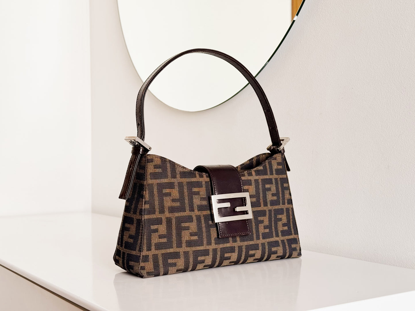 Fendi Vintage Zucca Mini Baguette Shoulder Bag