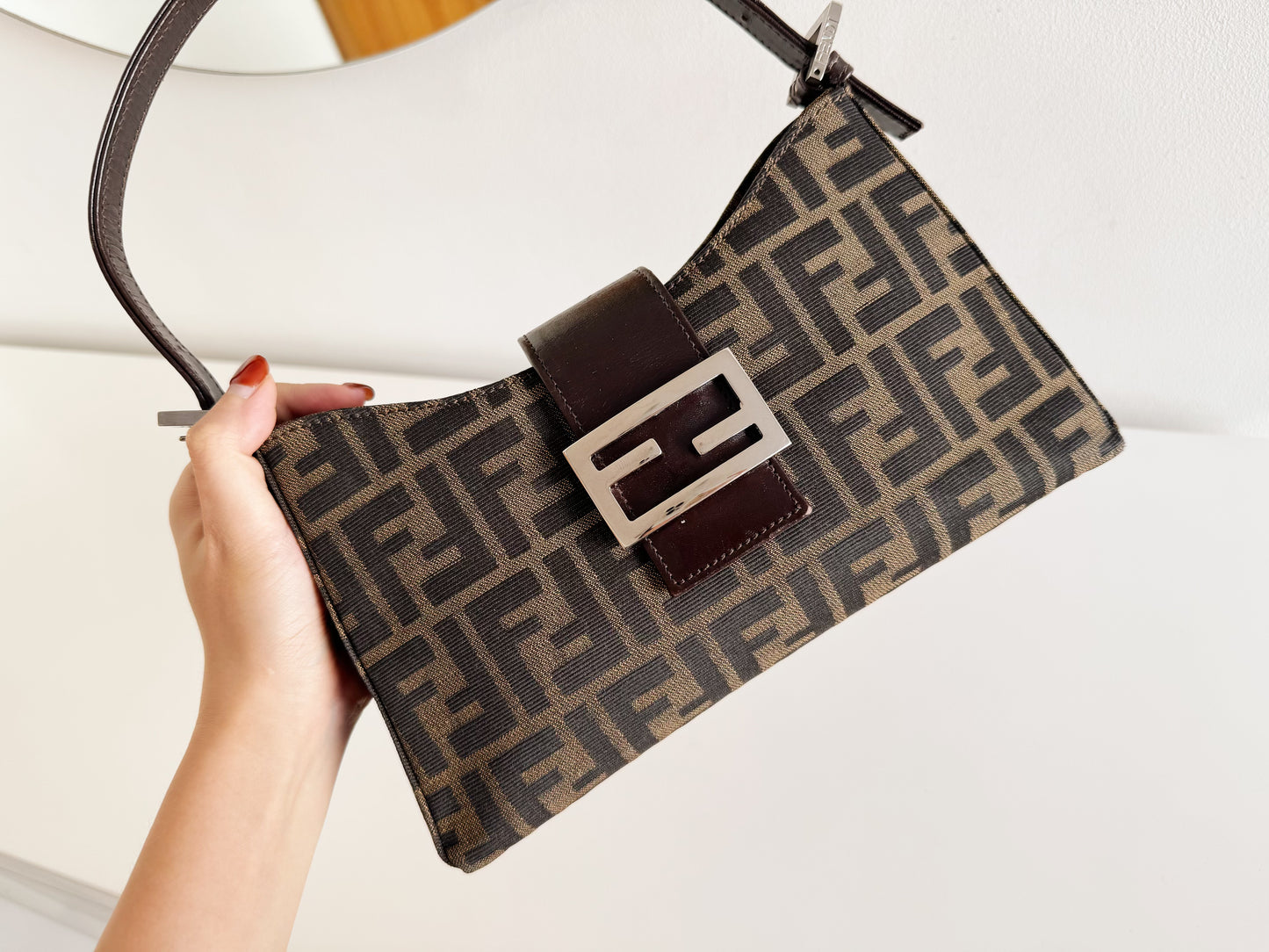 Fendi Vintage Zucca Mini Baguette Shoulder Bag