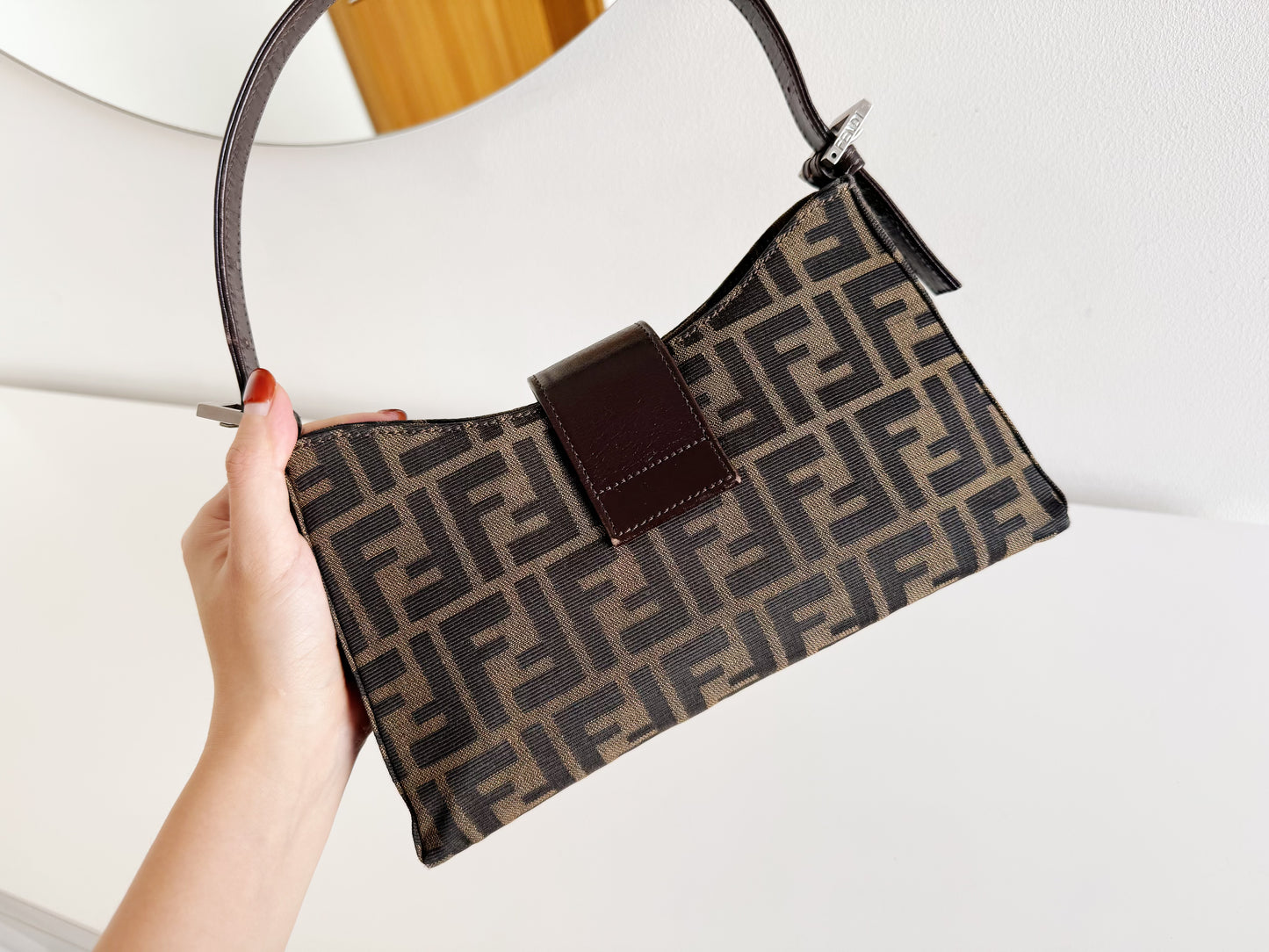 Fendi Vintage Zucca Mini Baguette Shoulder Bag