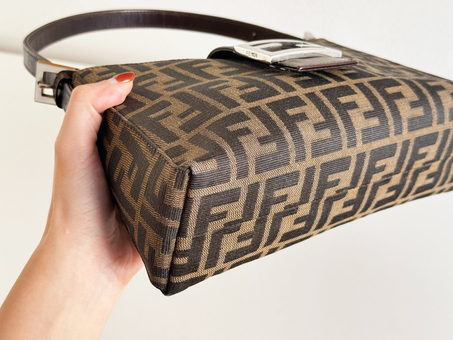 Fendi Vintage Zucca Mini Baguette Shoulder Bag