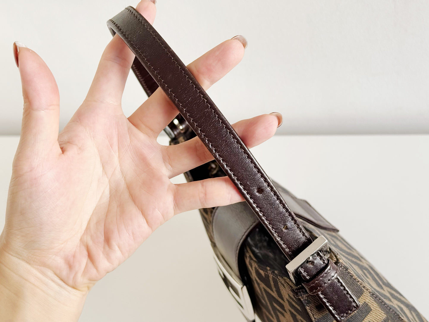 Fendi Vintage Zucca Mini Baguette Shoulder Bag
