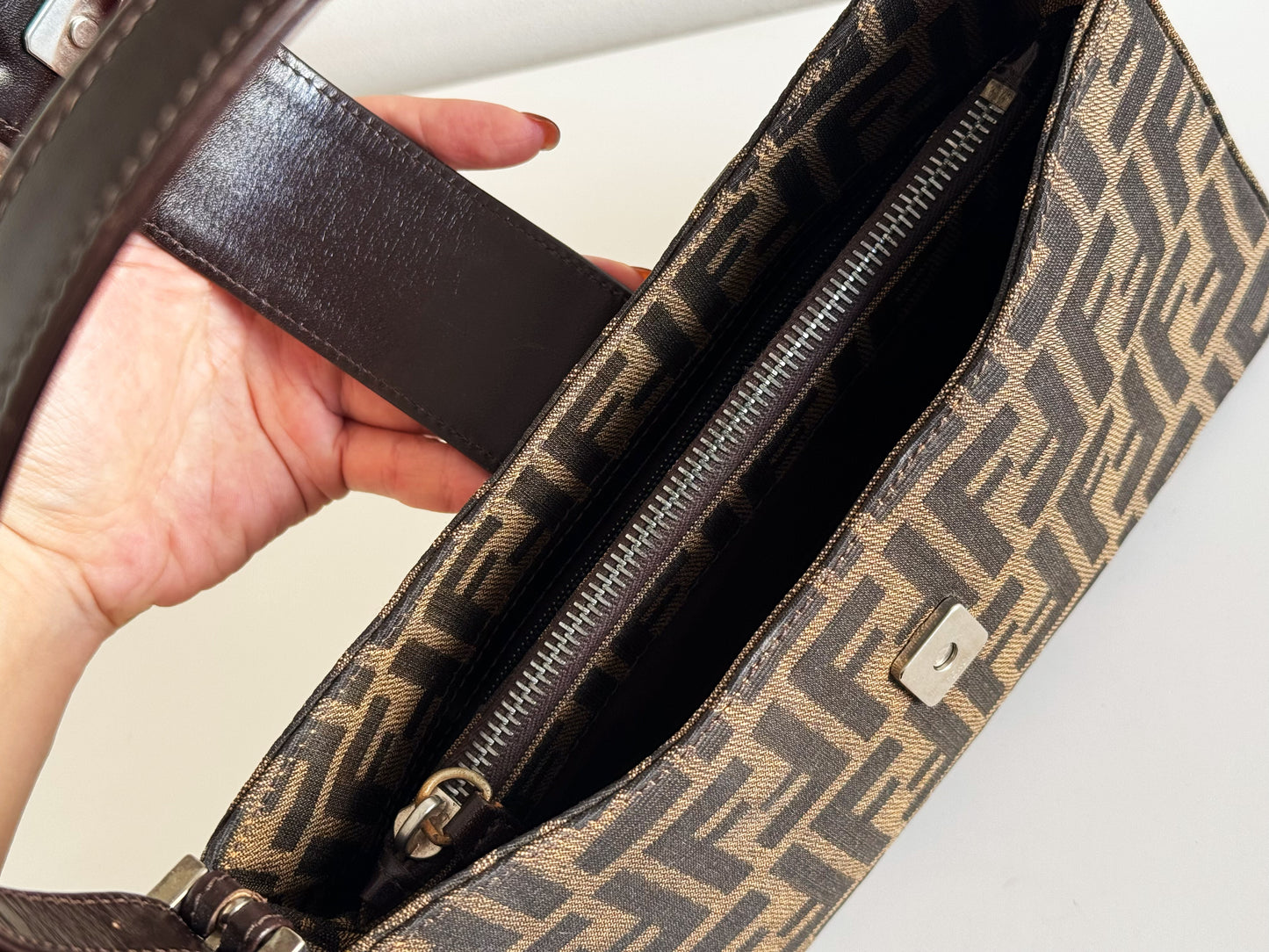 Fendi Vintage Zucca Mini Baguette Shoulder Bag