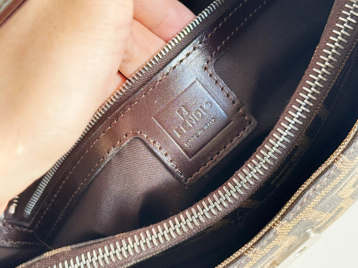Fendi Vintage Zucca Mini Baguette Shoulder Bag