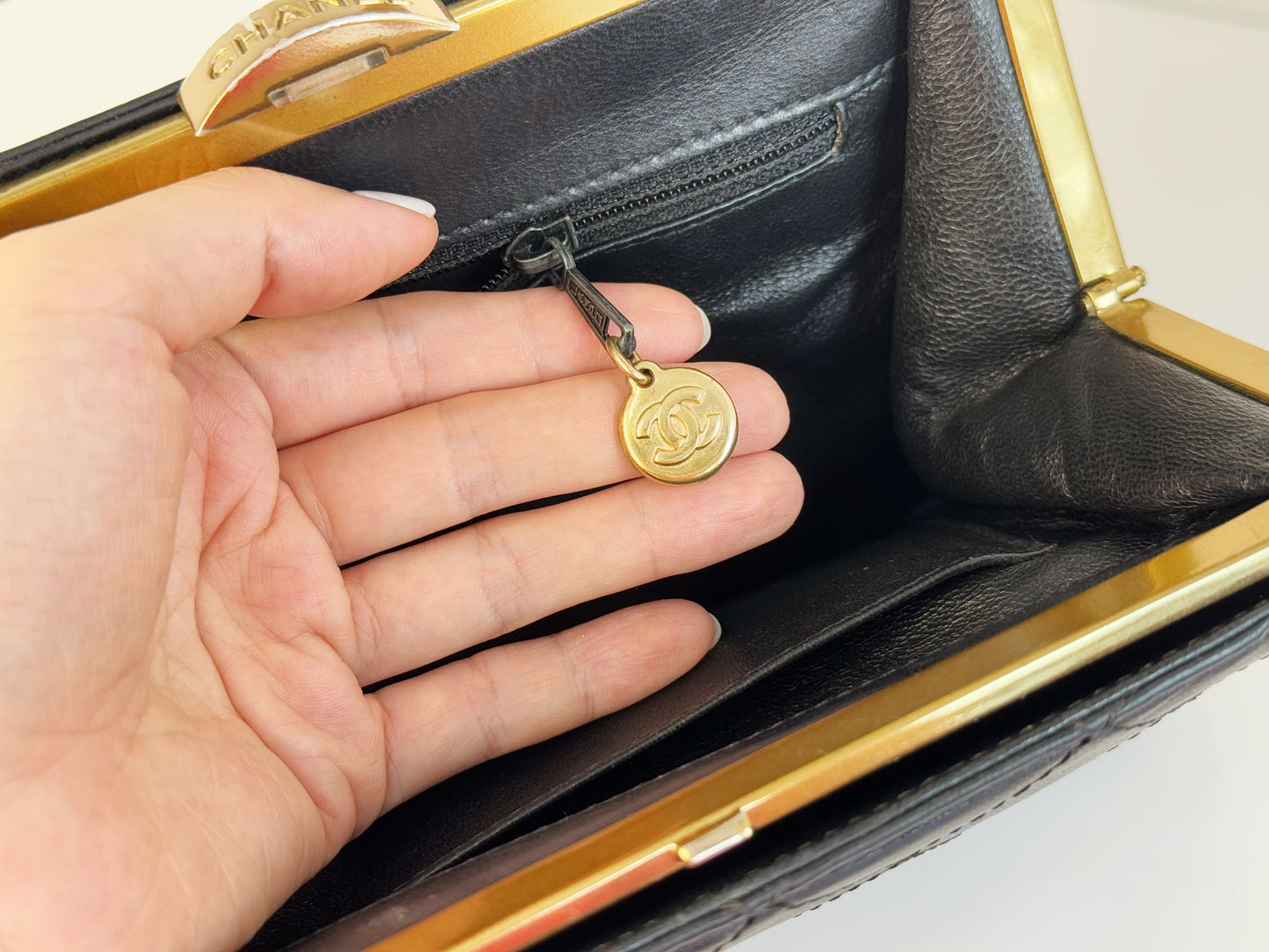 Chanel Vintage Matelasse Calfskin Kisslock Handbag