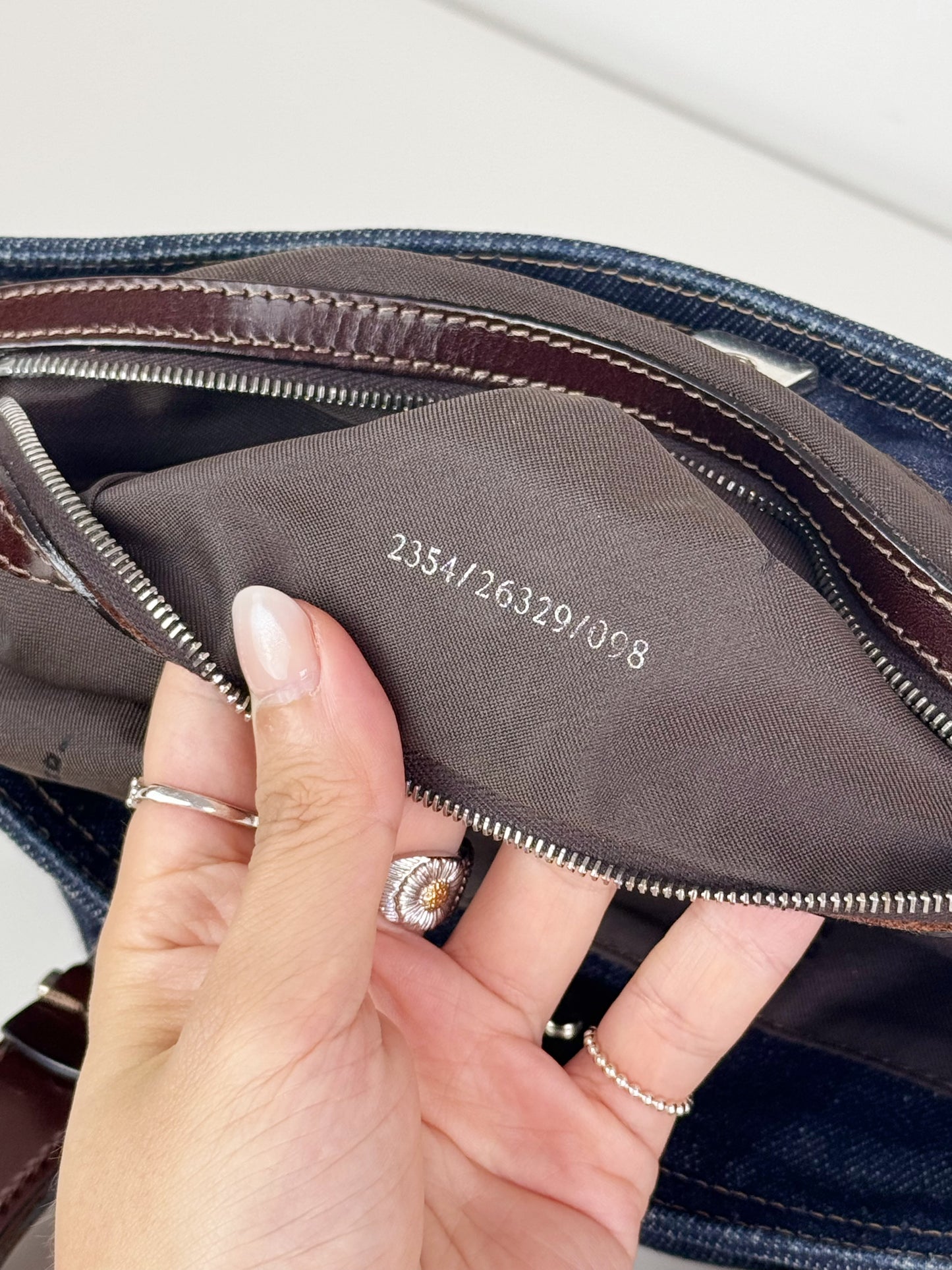 Fendi Vintage Denim Top Handle Tote Bag