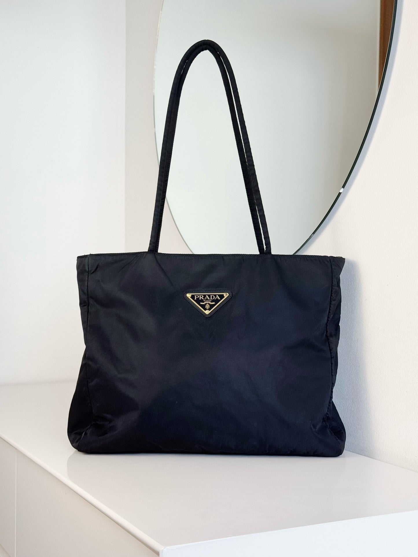Prada Vintage Nylon Shoulder Tote Bag