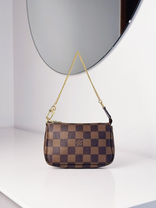 Louis Vuitton Vintage Mini Damier Pochette Accessoires Shoulder Crossbody Bag