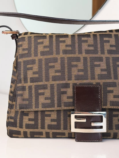 Fendi Vintage Zucca Mamma Baguette Shoulder Bag