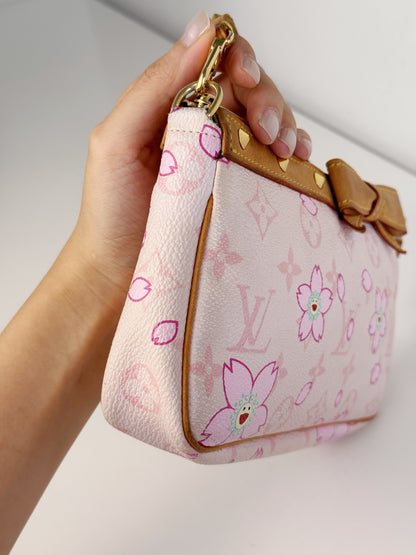 Louis Vuitton Murakami Takashi Limited Edition Cherry Blossom Pochette Accessoires Shoulder Crossbody Bag