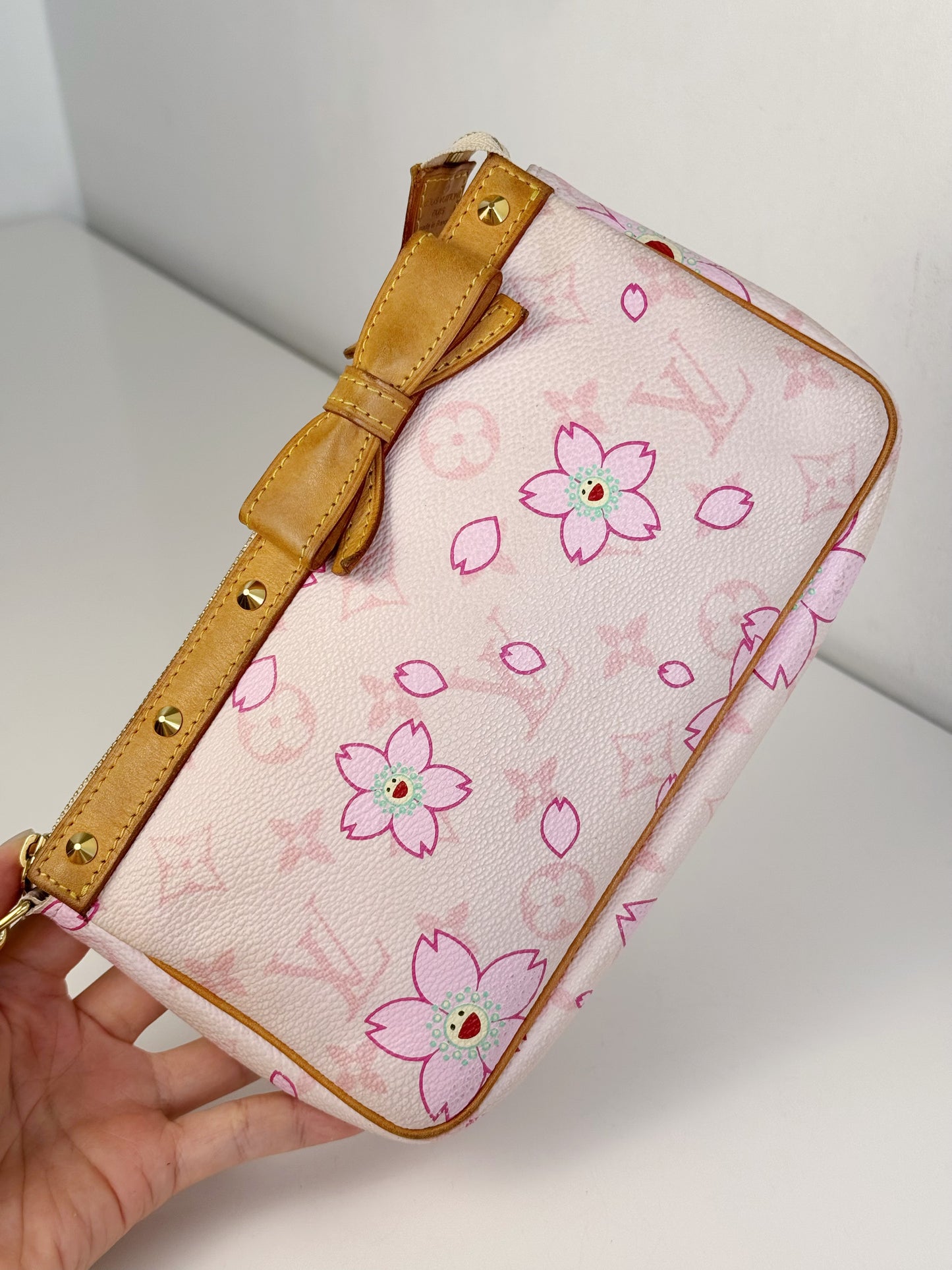 Louis Vuitton Murakami Takashi Limited Edition Cherry Blossom Pochette Accessoires Shoulder Crossbody Bag