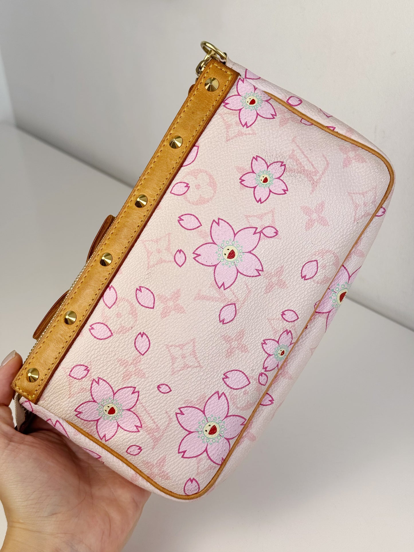 Louis Vuitton Murakami Takashi Limited Edition Cherry Blossom Pochette Accessoires Shoulder Crossbody Bag